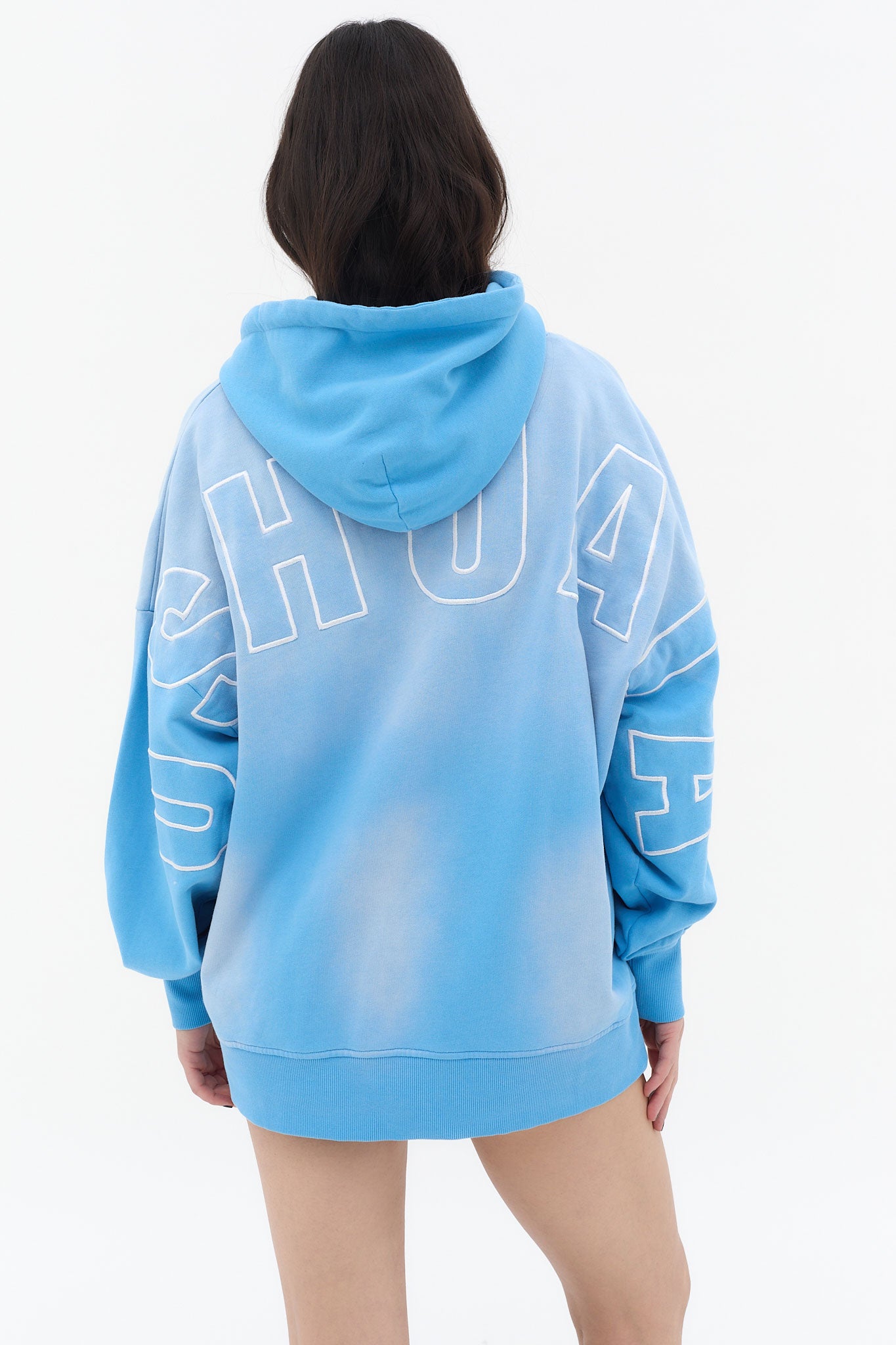 sudadera oversize mujer algodón french terry acid wash spray ushuaïa ibiza