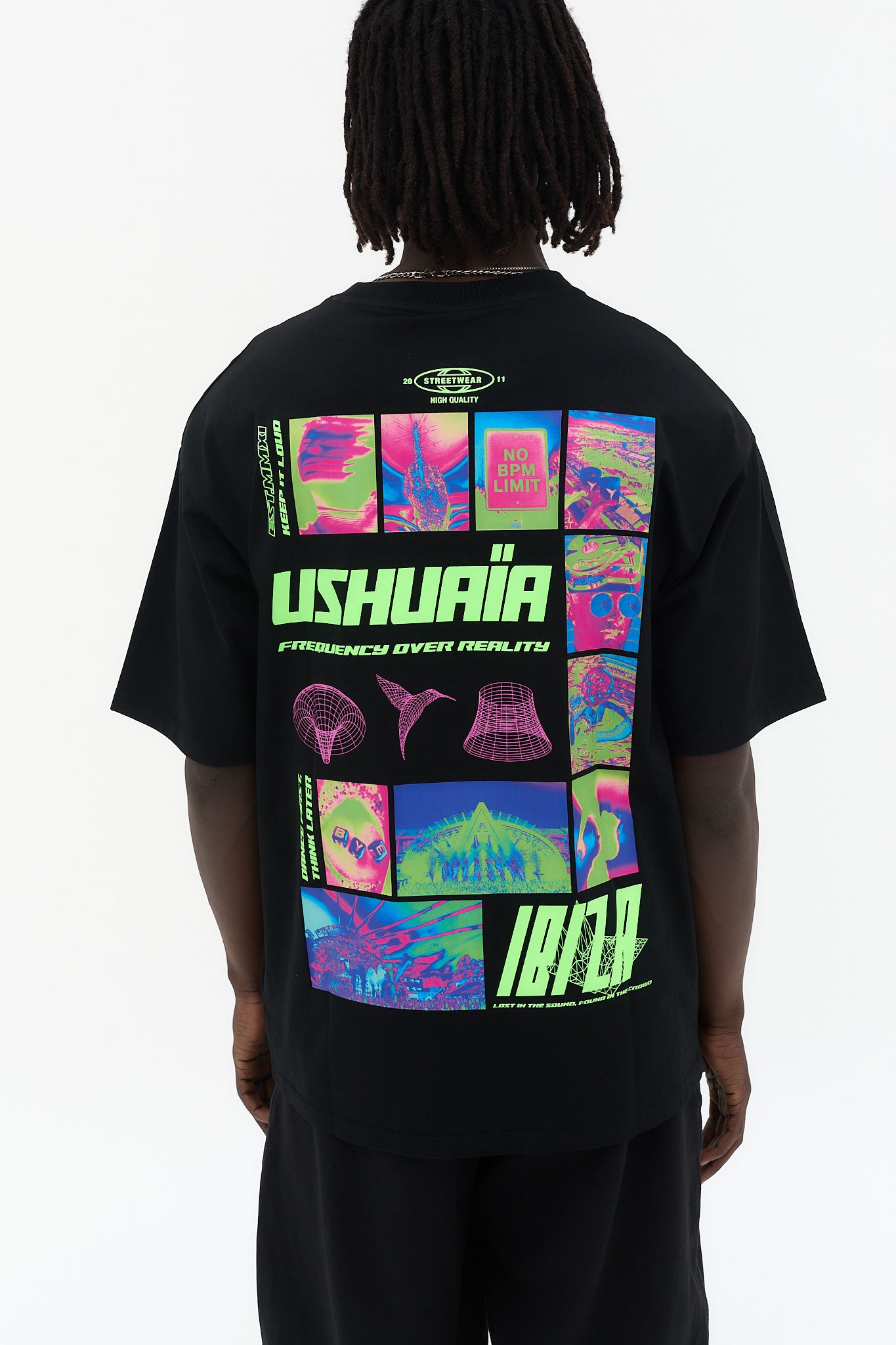 camiseta oversize hombre algodón silicon wash logo ushuaïa