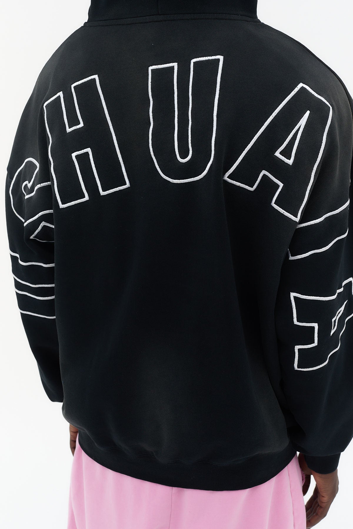 sudadera oversize hombre algodón french terry silicon wash logo ushuaïa delantero y espalda ibiza