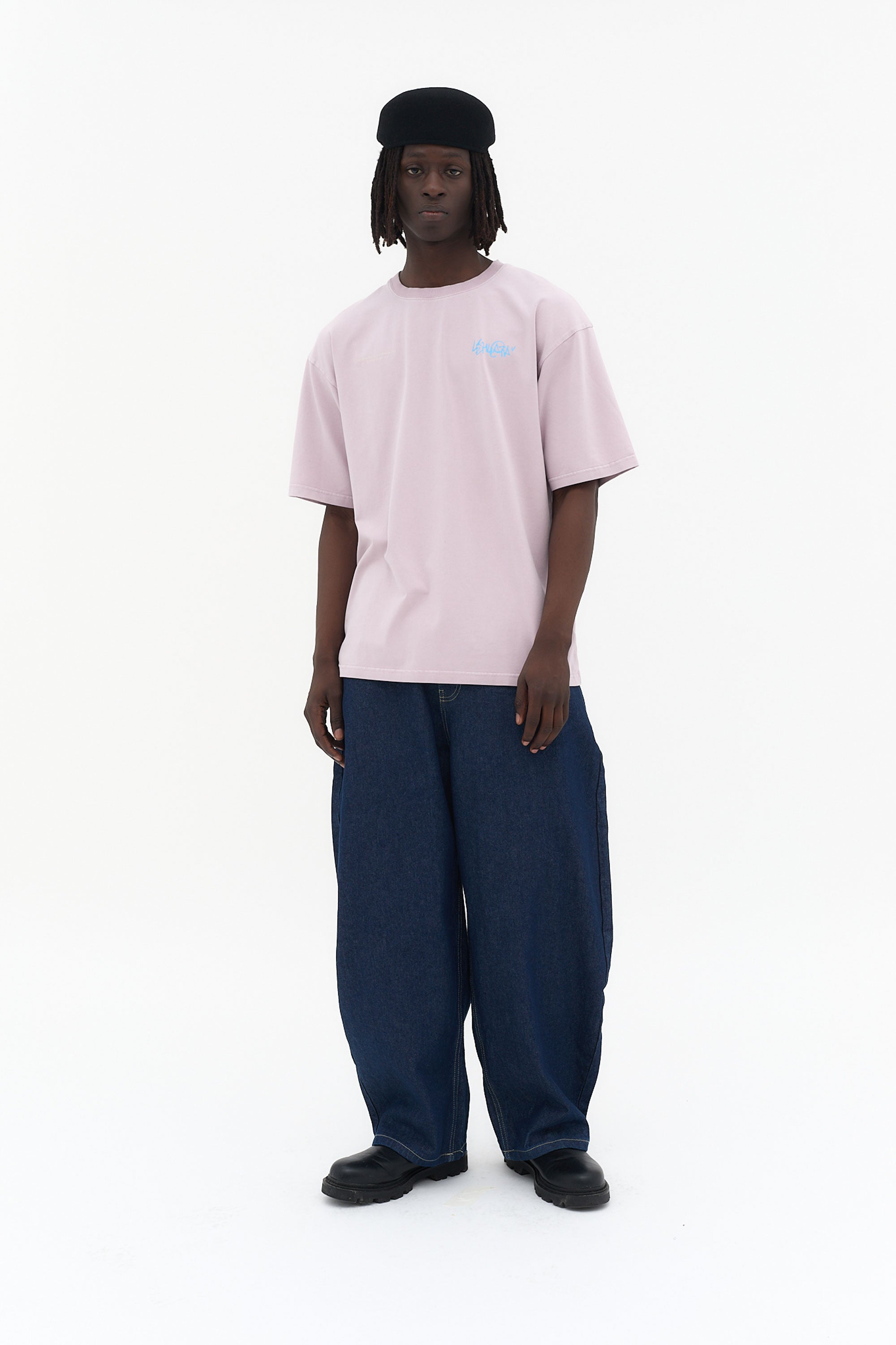 camiseta oversize hombre algodón elastano acid wash logo ushuaïa