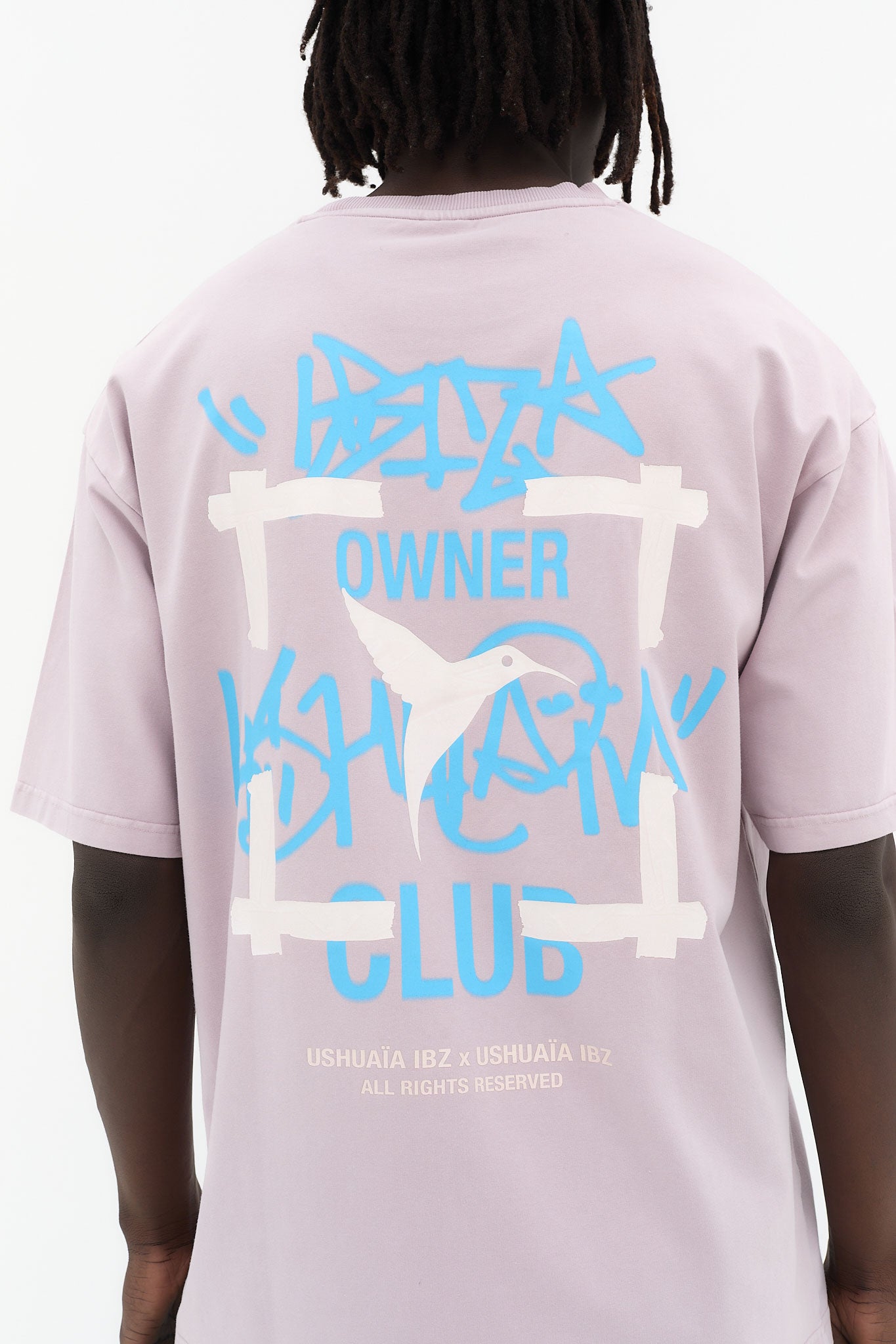 camiseta oversize hombre algodón elastano acid wash logo ushuaïa