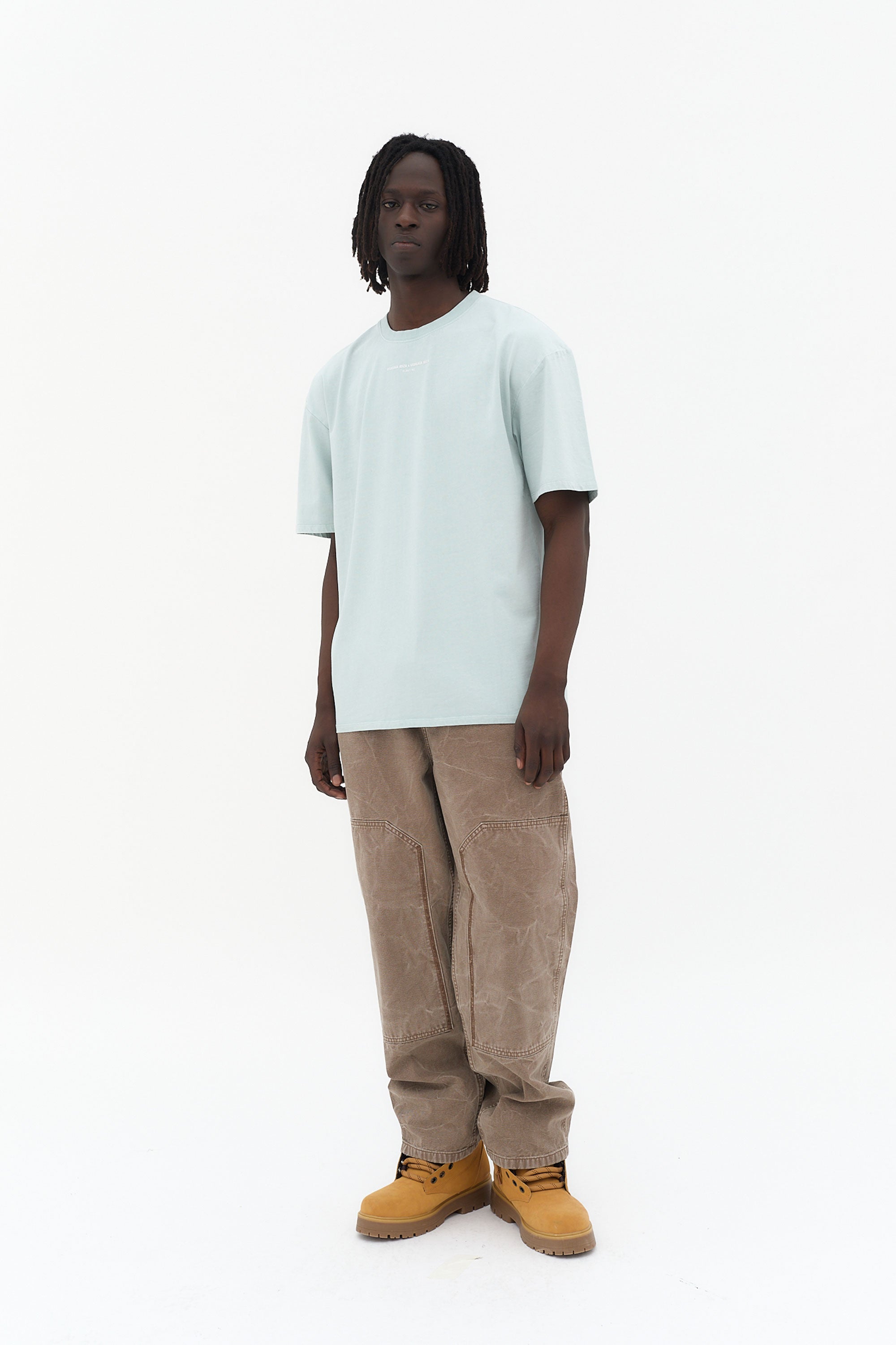 camiseta oversize hombre algodón soft acid wash logo ushuaïa delantero y espalda ibiza