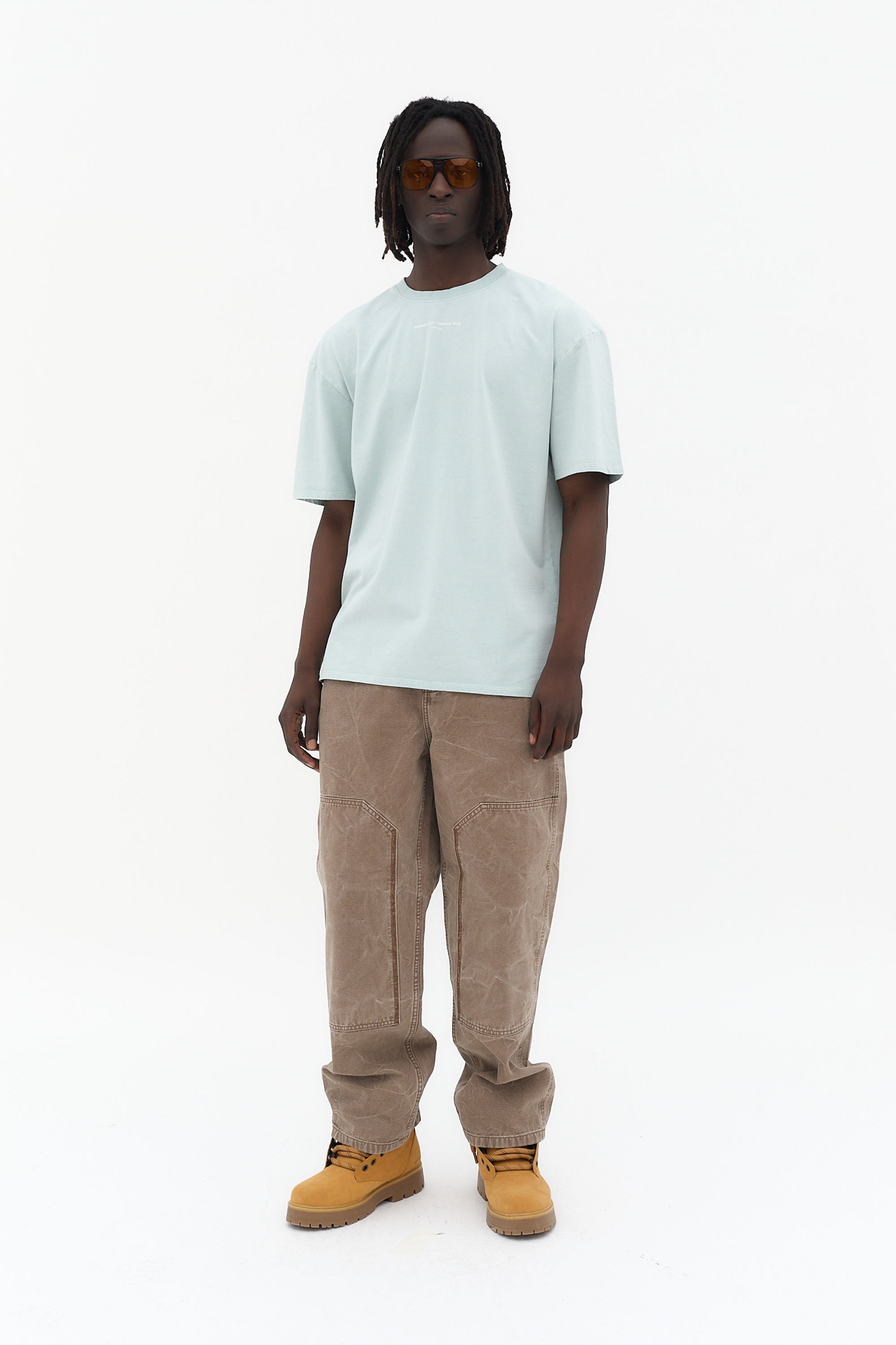 camiseta oversize hombre algodón soft acid wash logo ushuaïa delantero y espalda ibiza