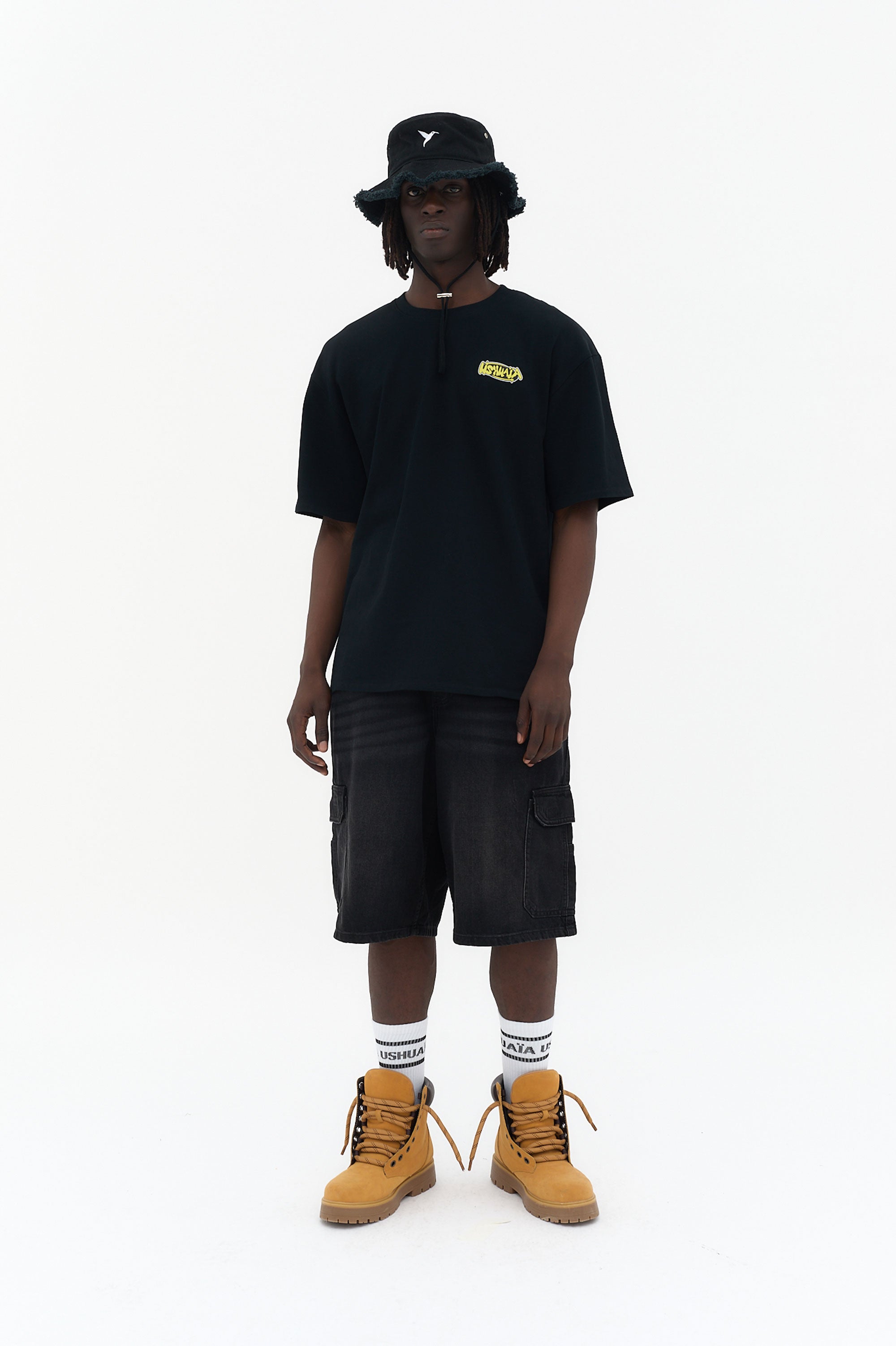 camiseta oversize hombre algodón enzyme wash logo ushuaïa delantero y espalda ibiza