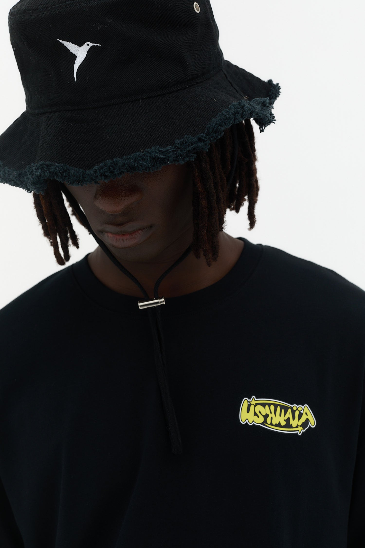 camiseta oversize hombre algodón enzyme wash logo ushuaïa delantero y espalda ibiza