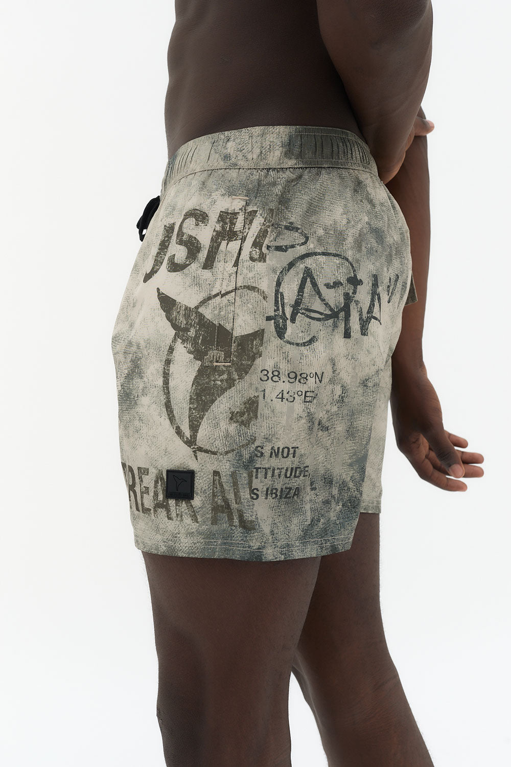 bañador hombre poliéster microfibra estampado logo ushuaïa ibiza