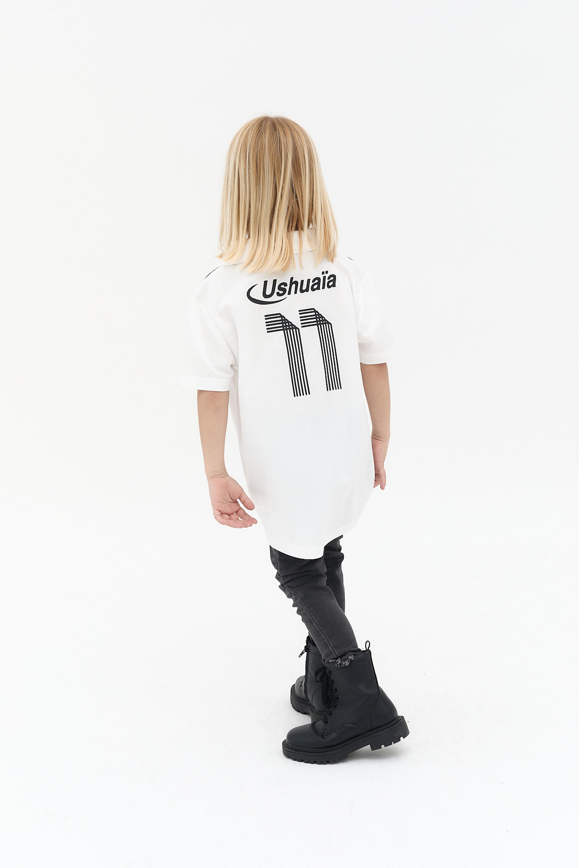 camiseta football niño jacquard rayas logo ushuaïa