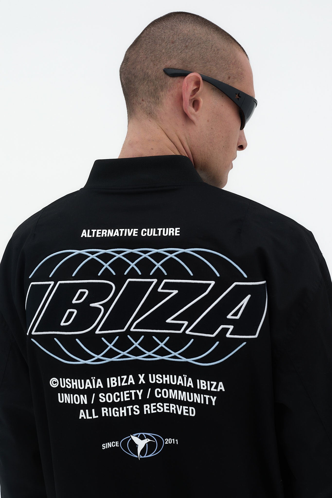 bomber hombre negra cremallera