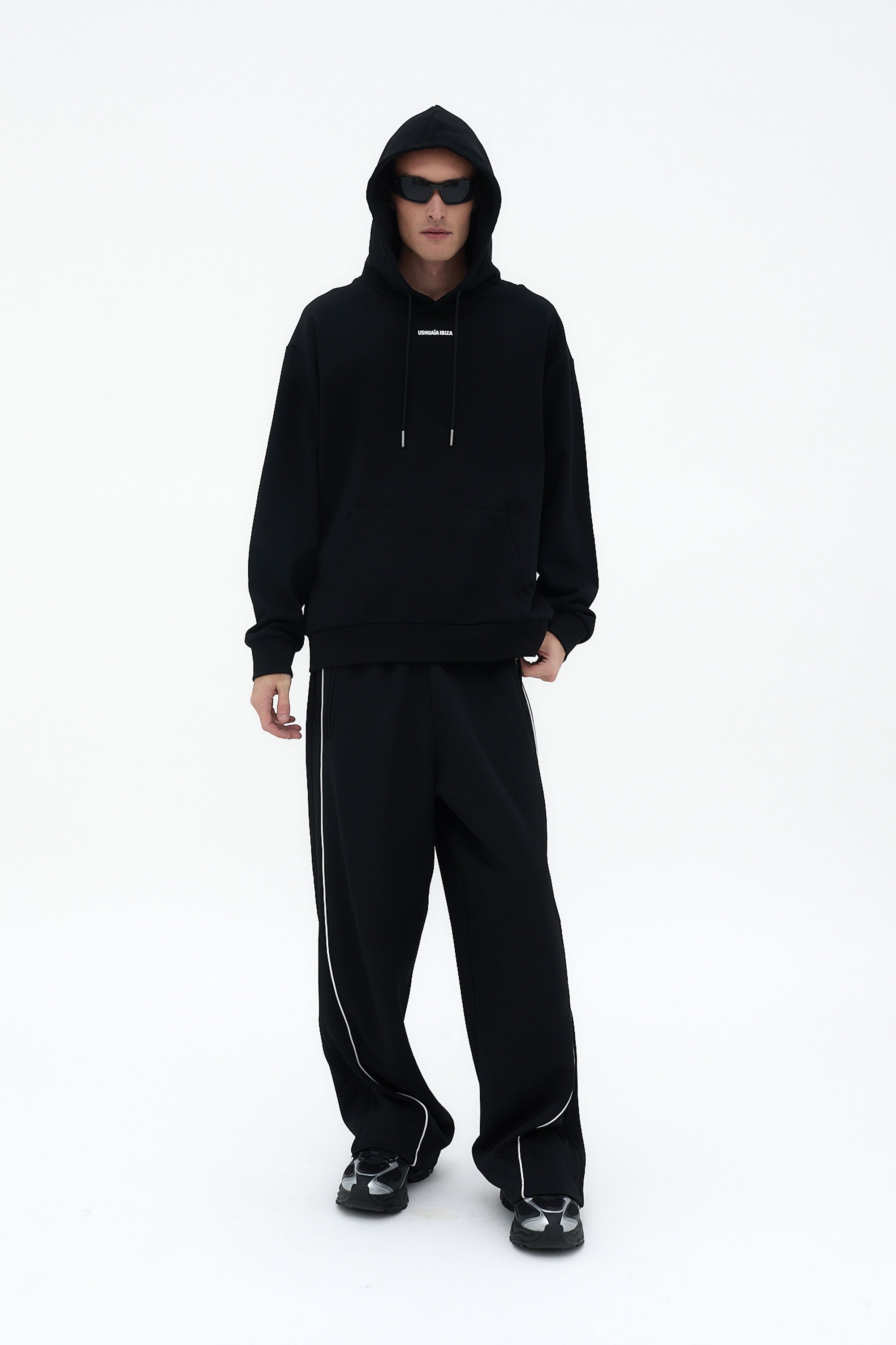 sudadera oversize hombre algodón french terry silicon wash logo ushuaïa delantero y espalda ibiza