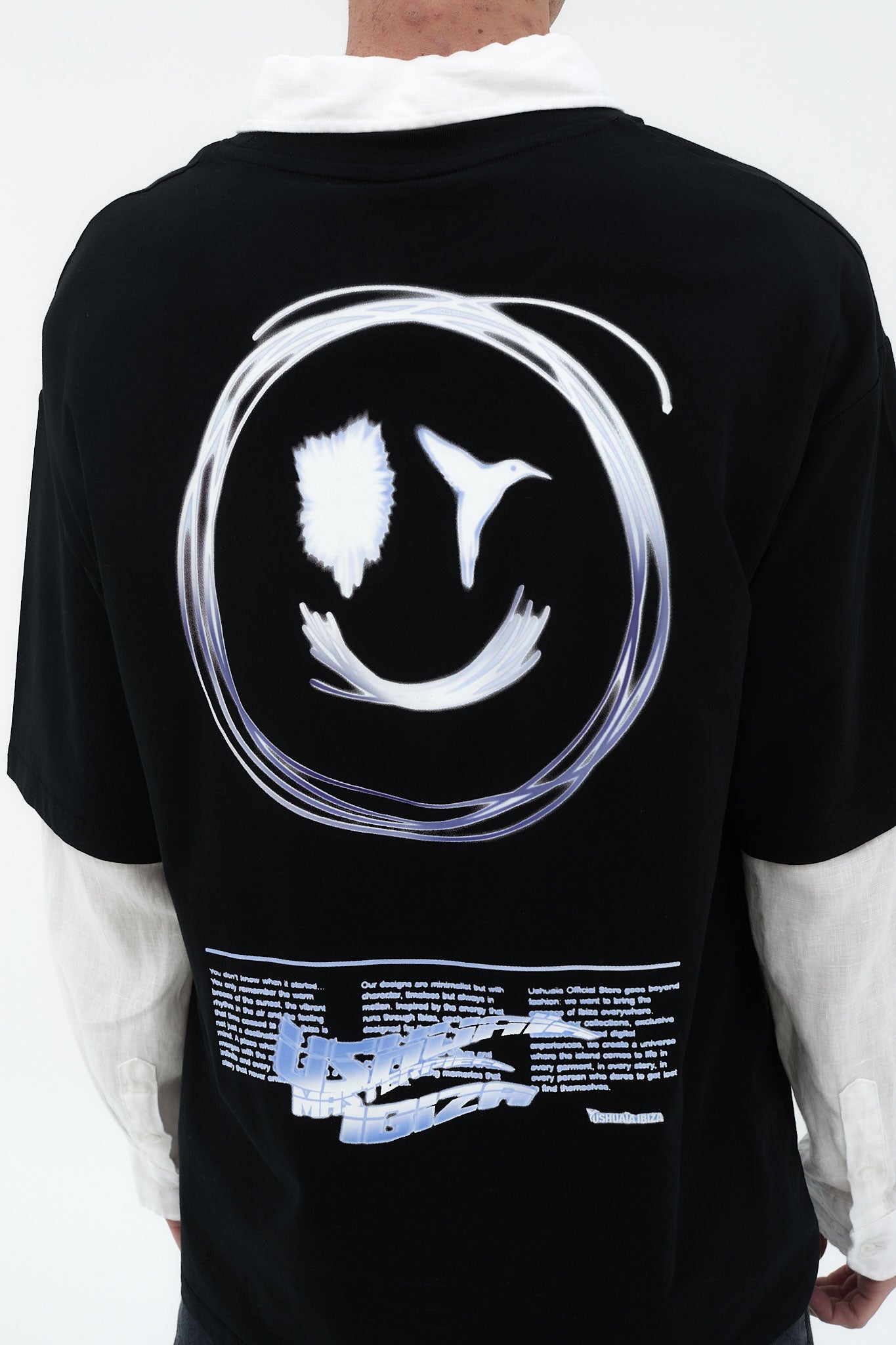 camiseta oversize hombre algodón silicon wash logo ushuaïa