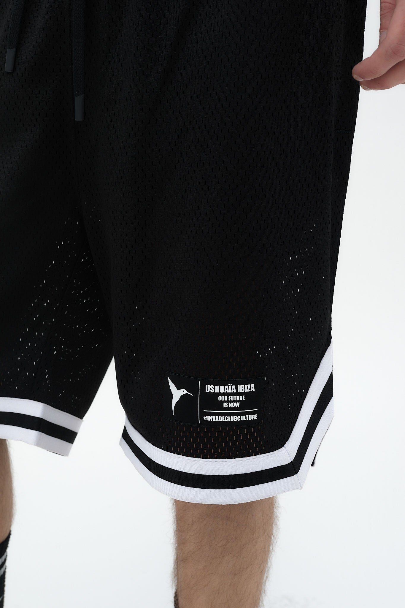 short basketball hombre poliéster mesh negro ushuaïa