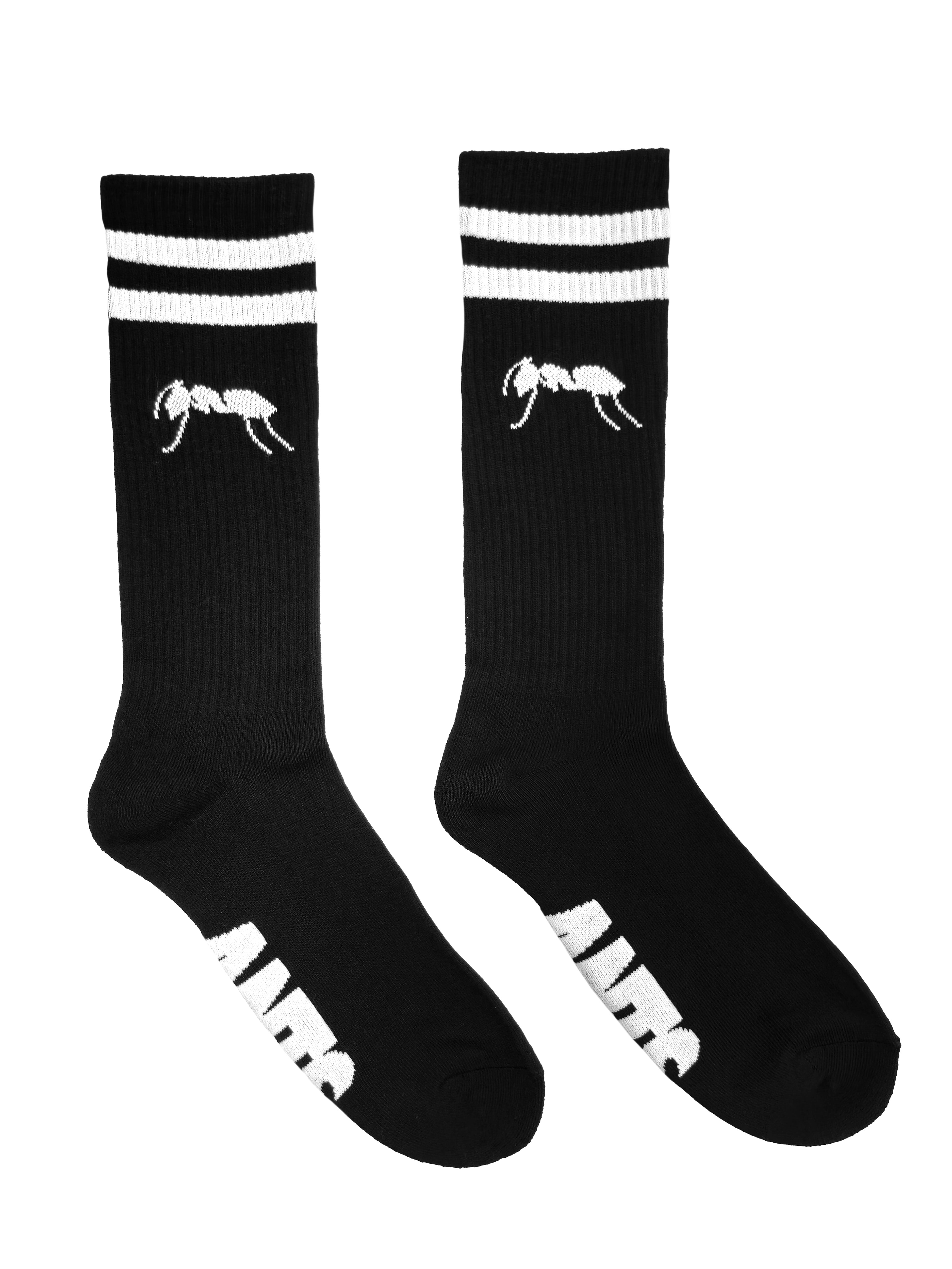 Long socks.
Composition: 80% Polyester, 18% Cotton, 2% Elastane