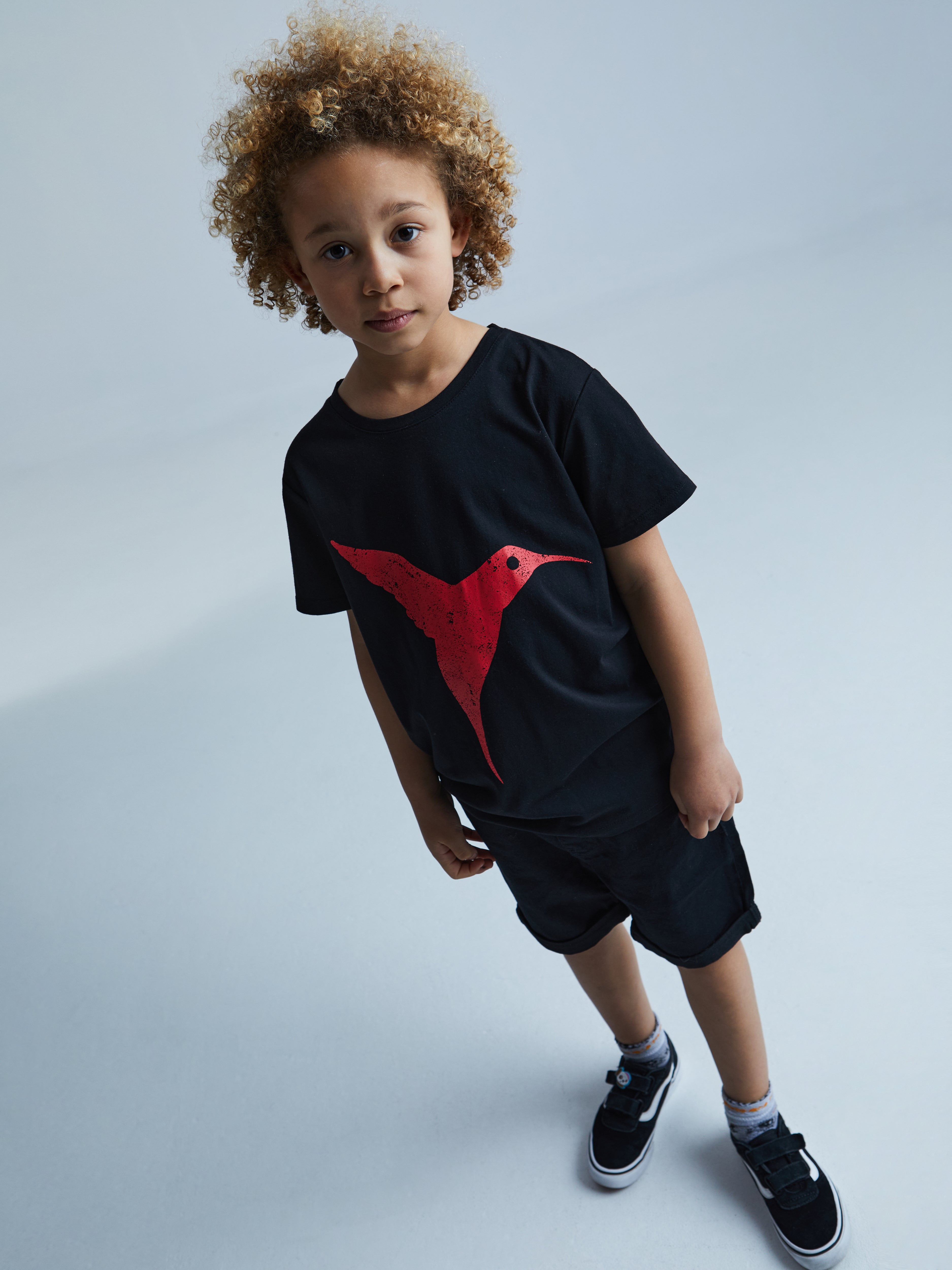 Round neck and short sleeve t -shirt. Print detail combined with contrast in front and back.