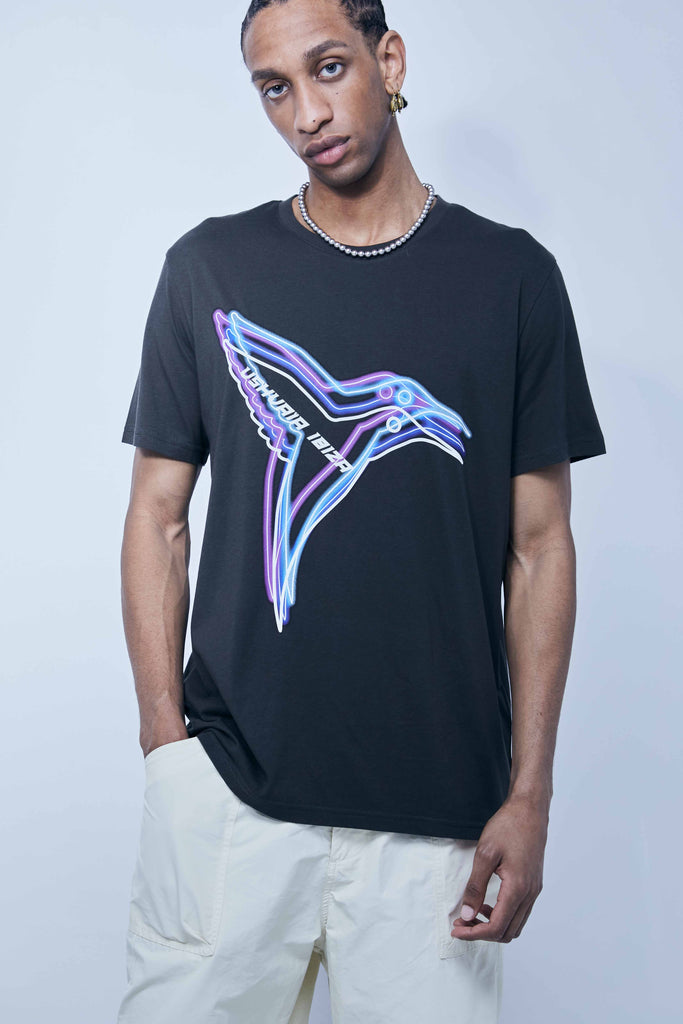 Regular fit t-shirt with round neck and short sleeves. Printing detail on the front.