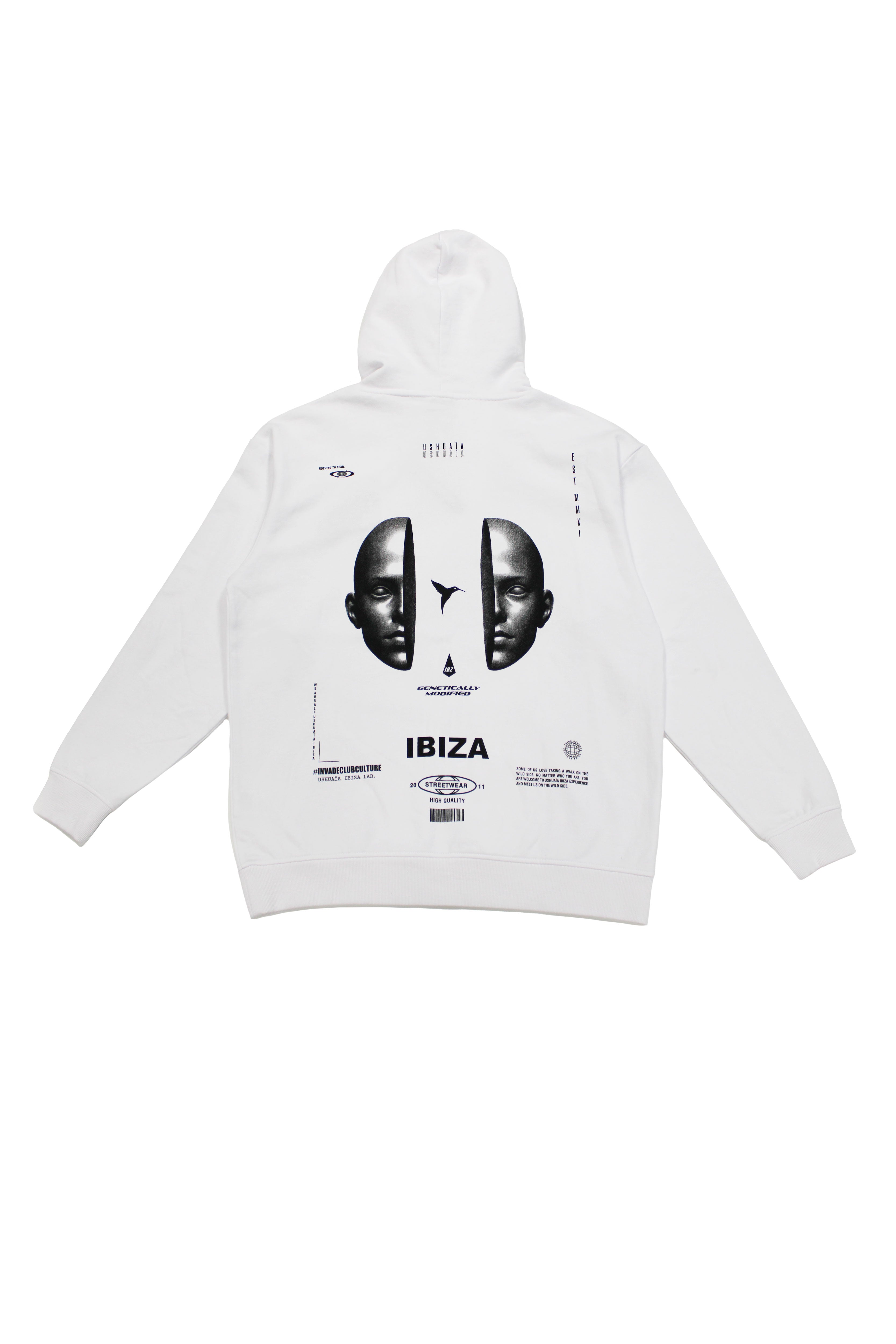 Oversized sweatshirt with adjustable hood with drawstring and long sleeves. Contrast combined print detail on front and back. Kangaroo pocket on the front. Ribbed finishes.  
LIMITED EDITION 
COMPOSITION:    
100% Cotton