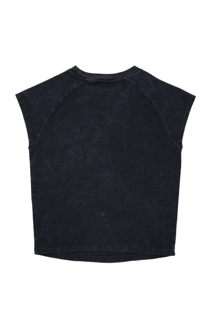 Washed-effect T-shirt with rhinestone detail for a chic Ibiza vibe. Perfect for day-to-night looks. Shop your style now!