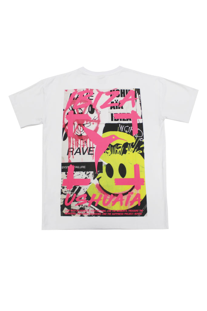 Oversized T-shirt with bold graphic print for a vibrant Ibiza look. Perfect for summer festivals & streetwear vibes. Shop now!