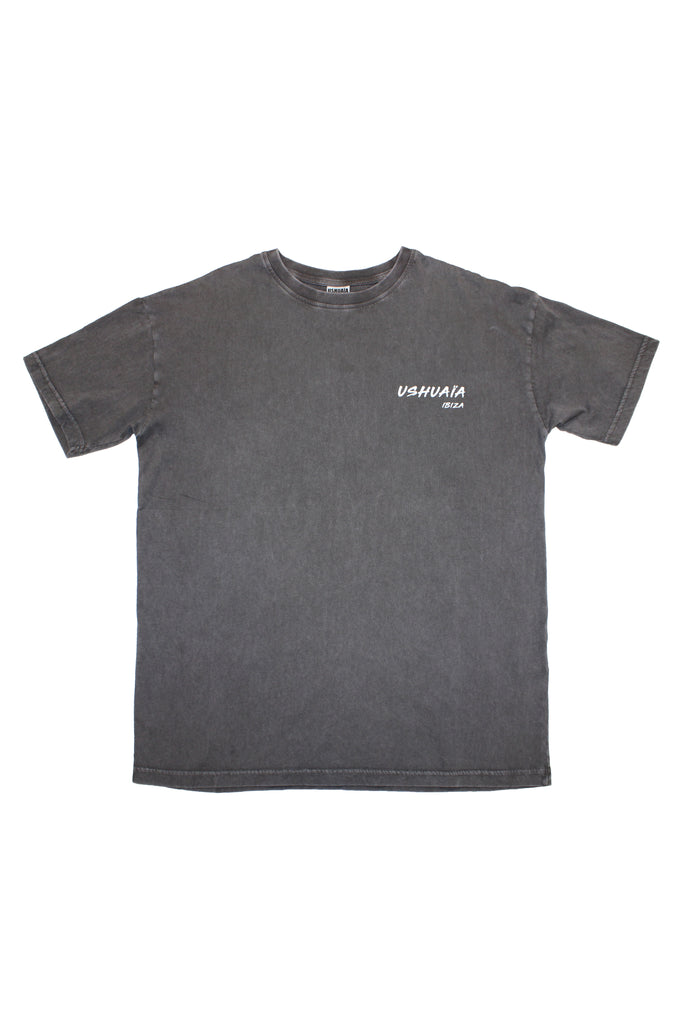 Oversized acid-wash T-shirt with bold front & back print. Perfect for streetwear lovers and Ibiza vibes. Shop the statement tee now!