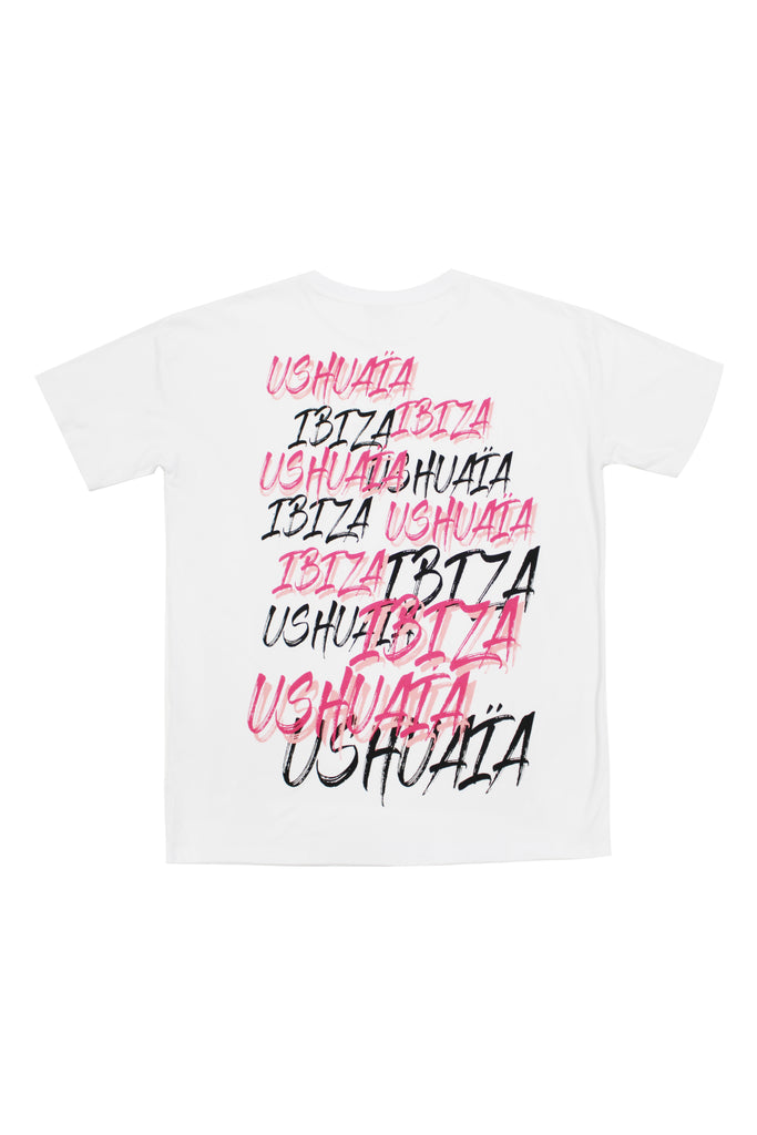 Oversized T-shirt with bold front & back print for a streetwear edge. Perfect for Ibiza summer vibes. Shop the look now!