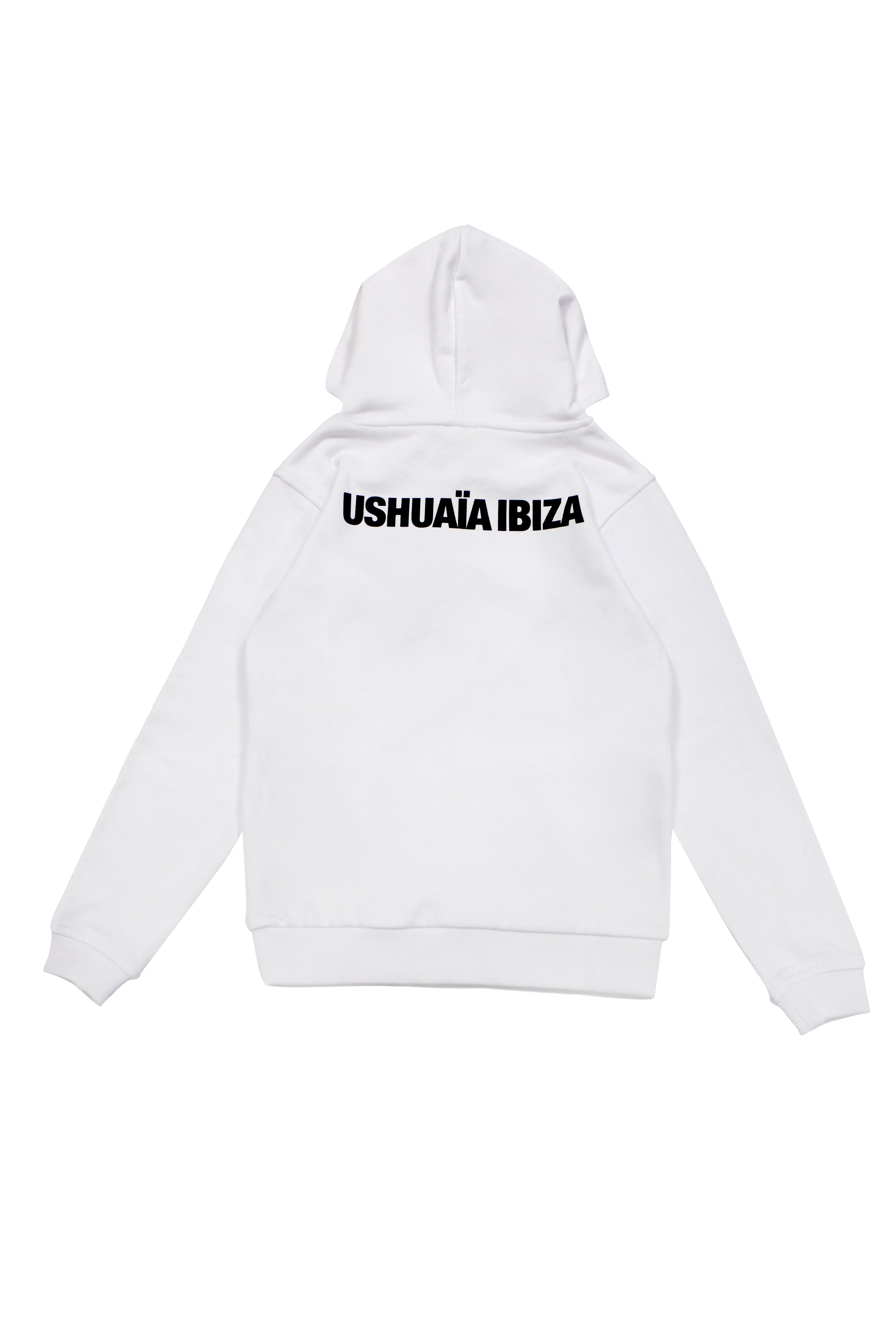 Hoodie with long sleeves washed with peach effect. Contrast combined print detail on the front. Kangaroo pocket on the front. Ribbed finishes.  