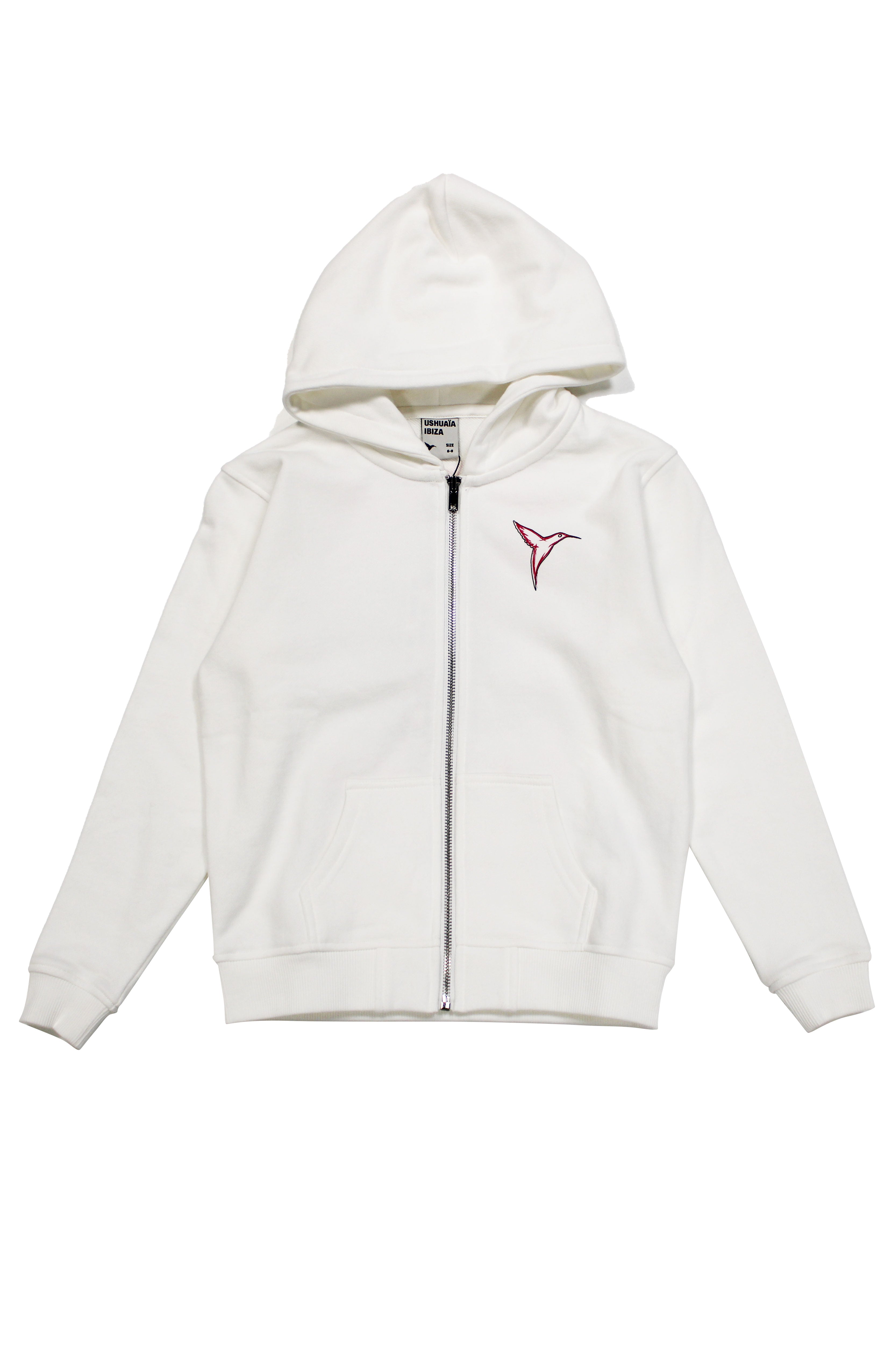 Washed zip-up hoodie with peach effect. Contrast combined print detail on front and back. Ribbed finishes.
 