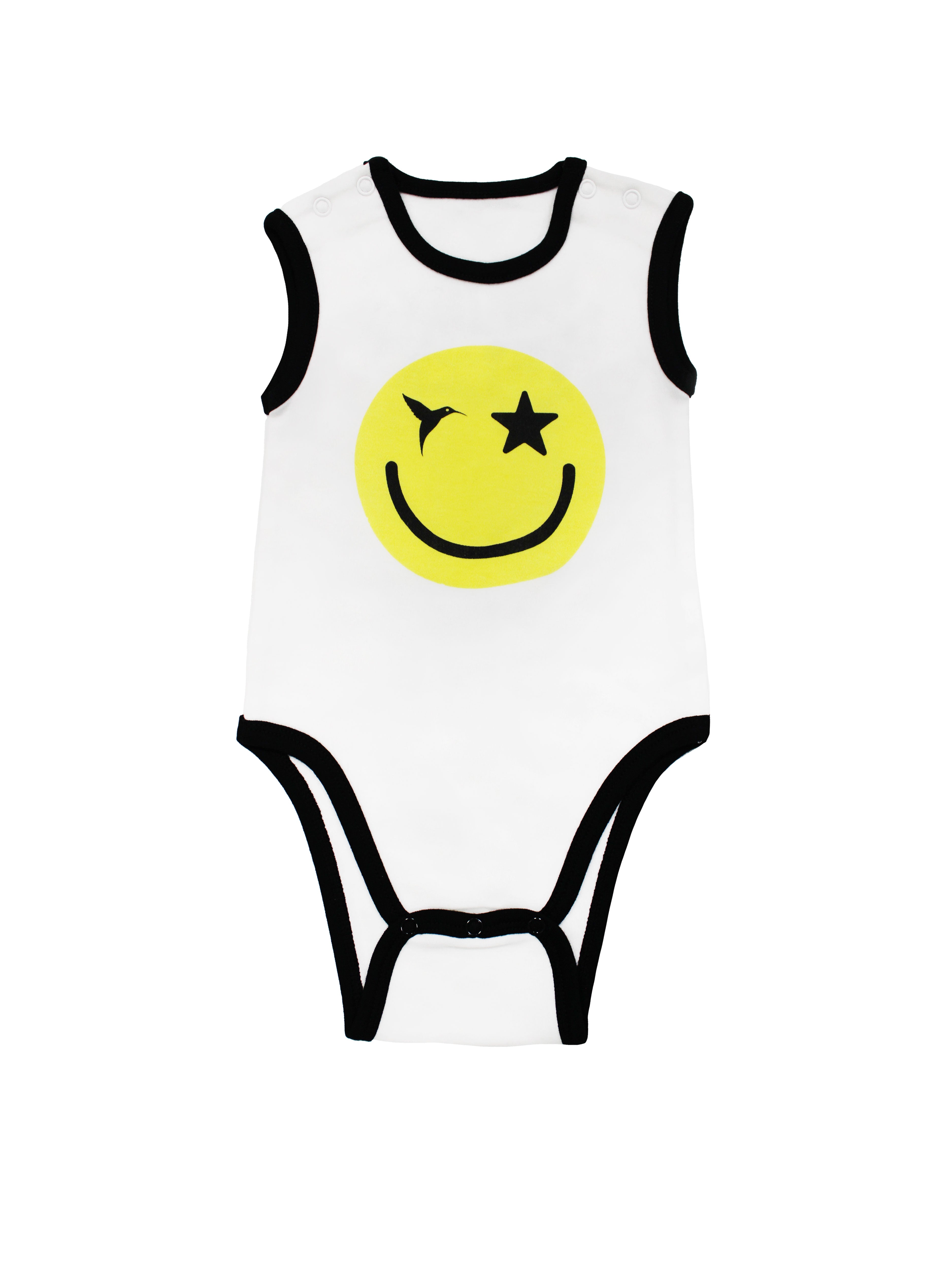Body Smile Ushuaïa Collection. Baby bodysuit made of 100% cotton with snap closures at the shoulder and crotch. Graphic print on front and back.