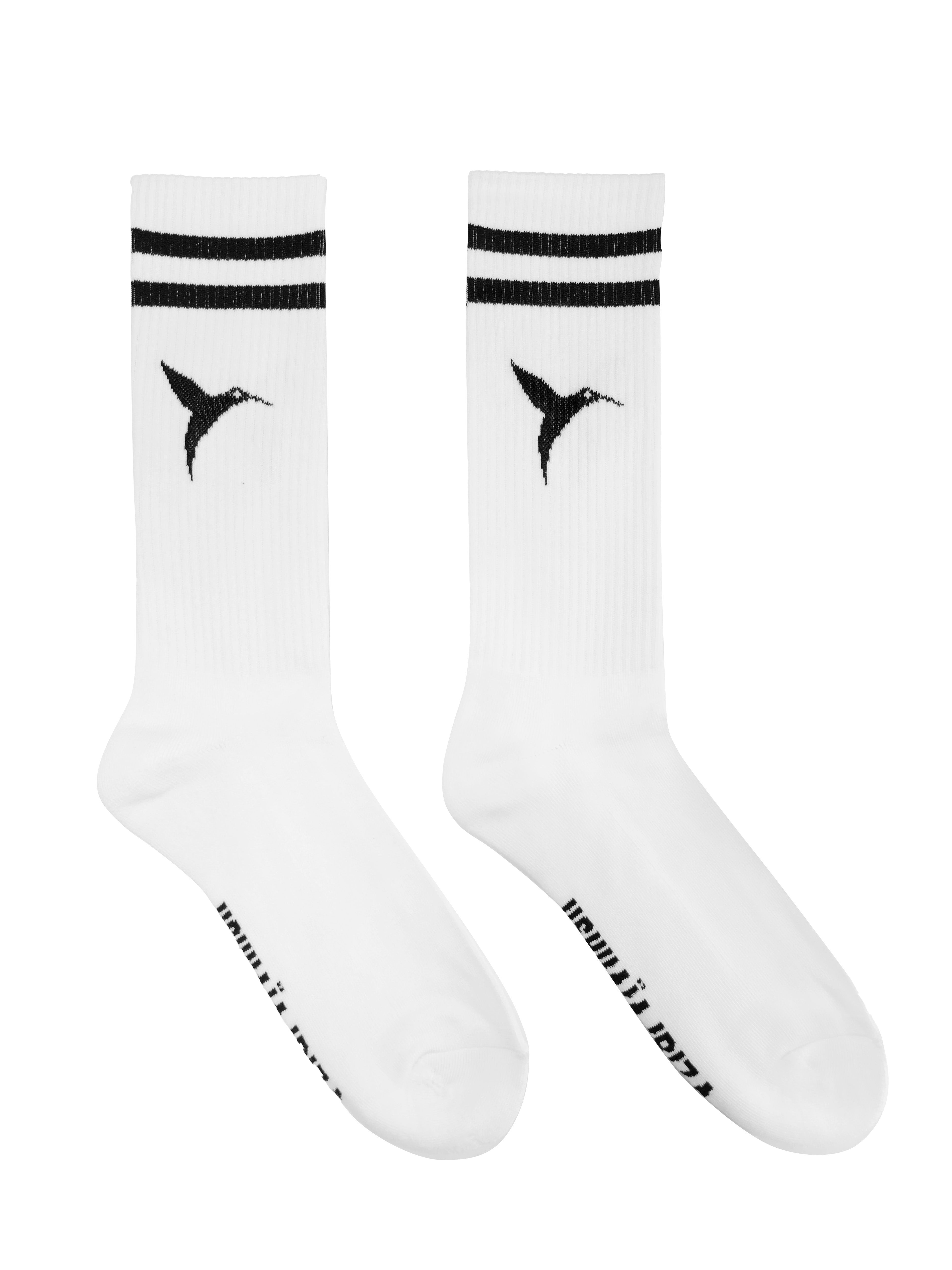 Long socks.

Composition:
80% Polyester, 18% Cotton, 2% Elastane