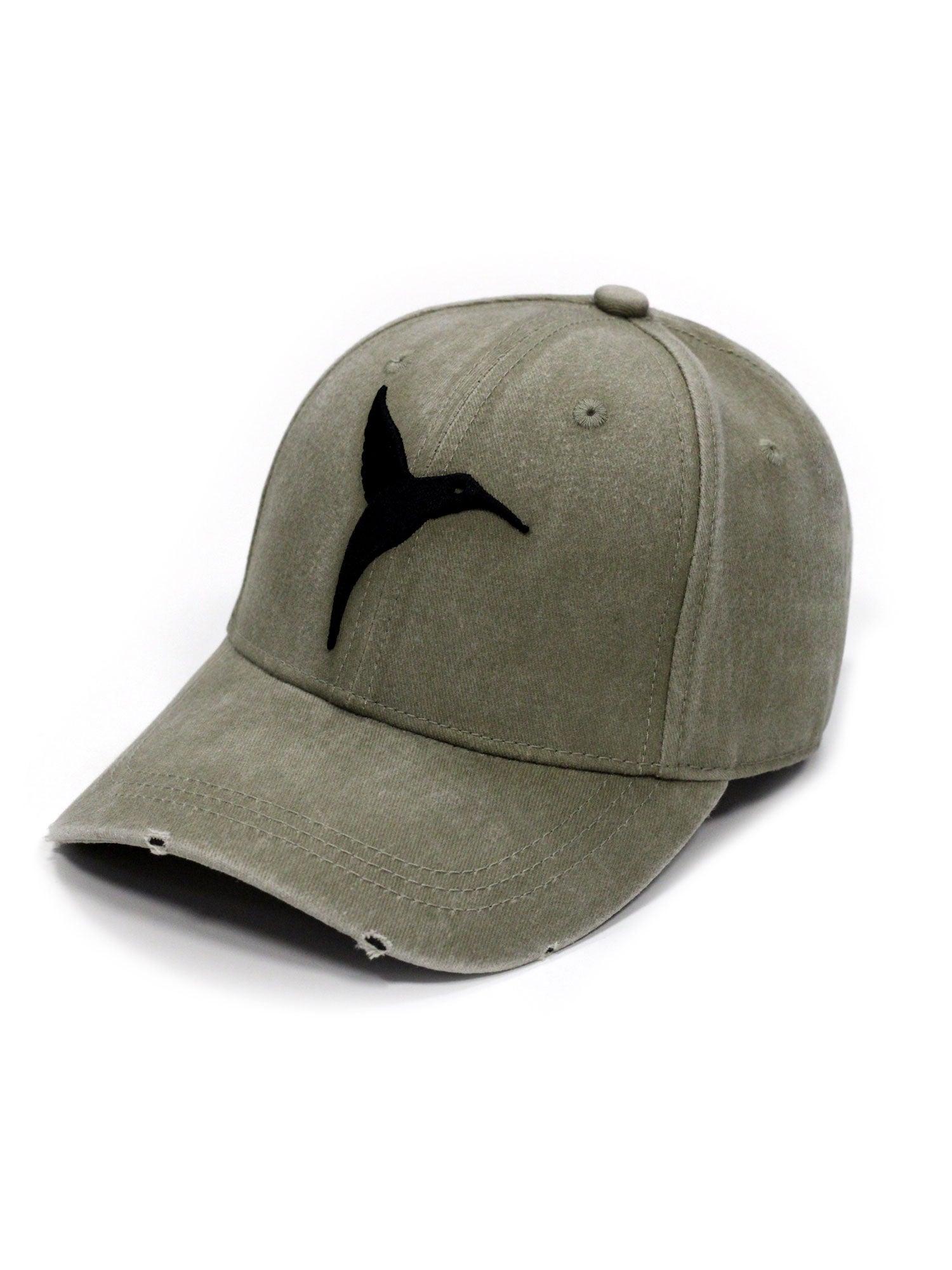 Khaki Ushuaïa Ibiza cap with black hummingbird detail