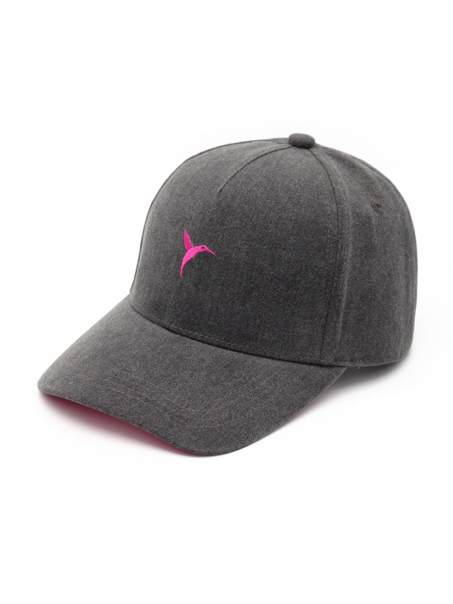 Black Ushuaïa Ibiza cap with pink embroidered hummingbird logo