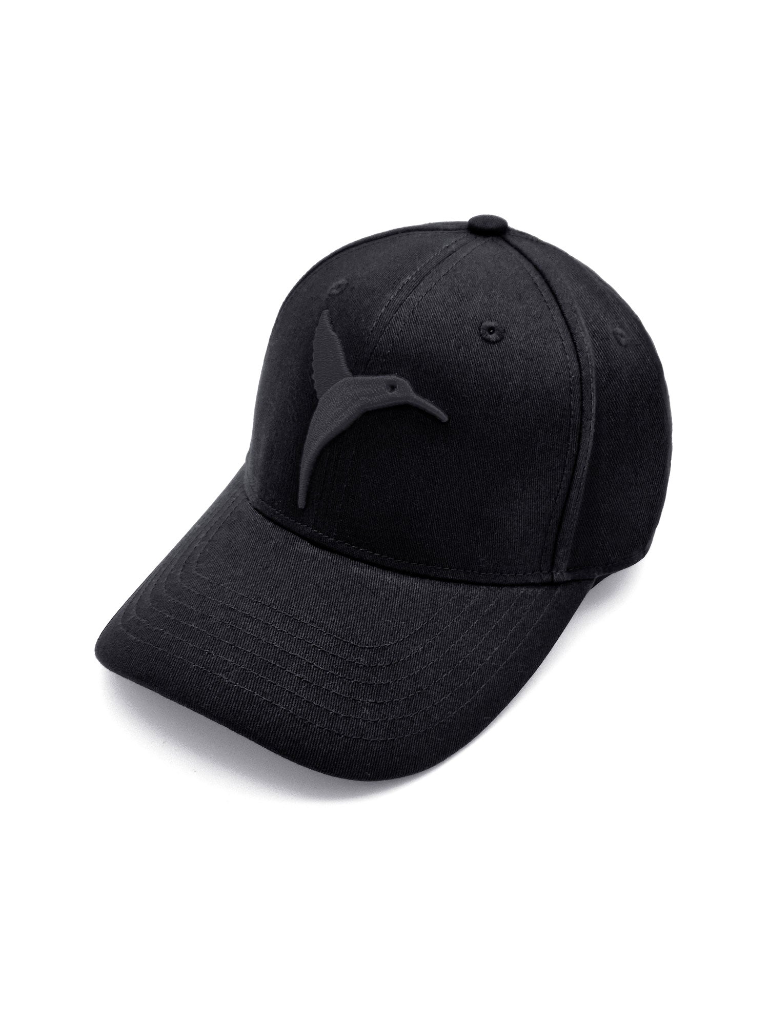 Black Ushuaïa Ibiza cap with tonal hummingbird front detail