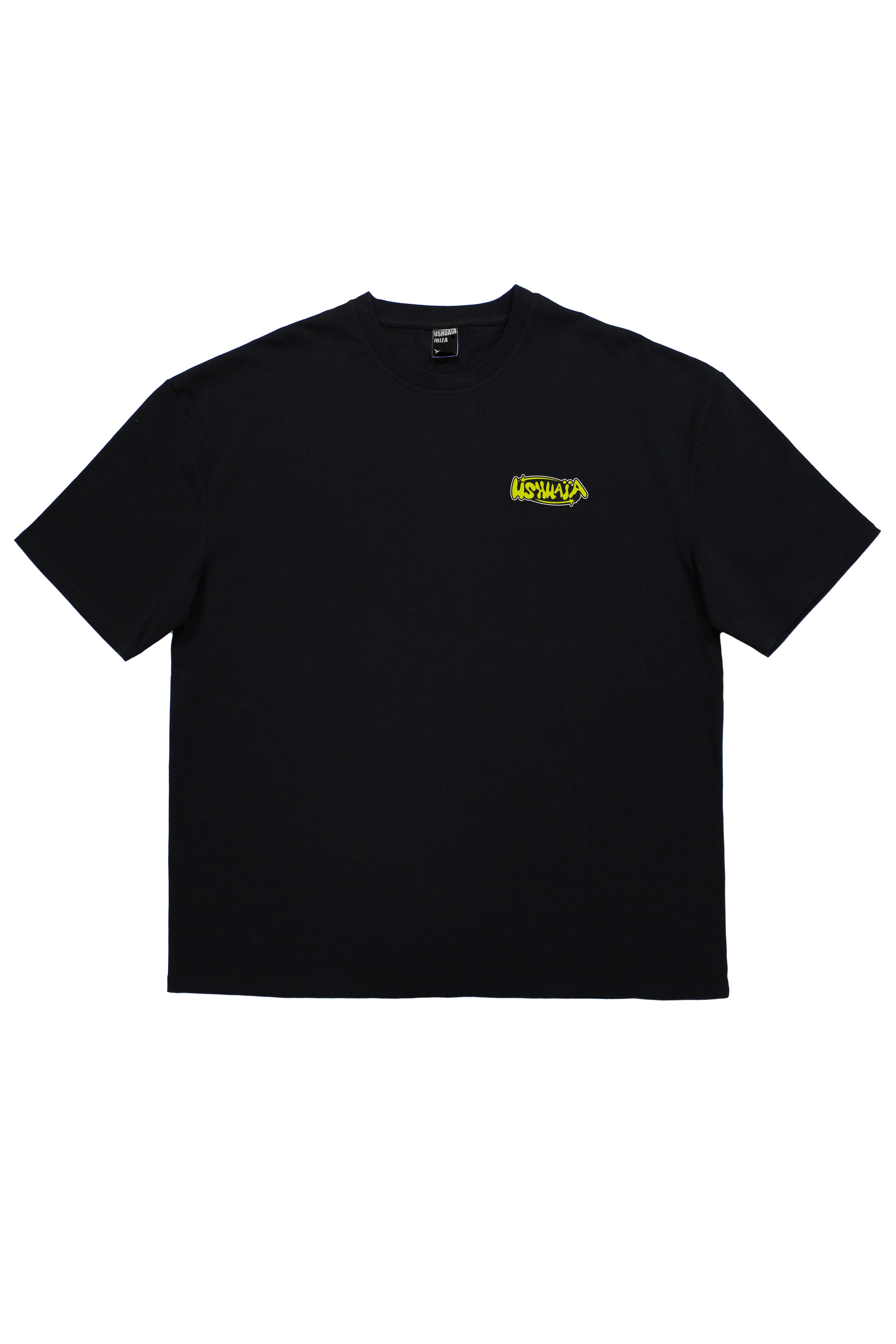 camiseta oversize hombre algodón enzyme wash logo ushuaïa delantero y espalda ibiza