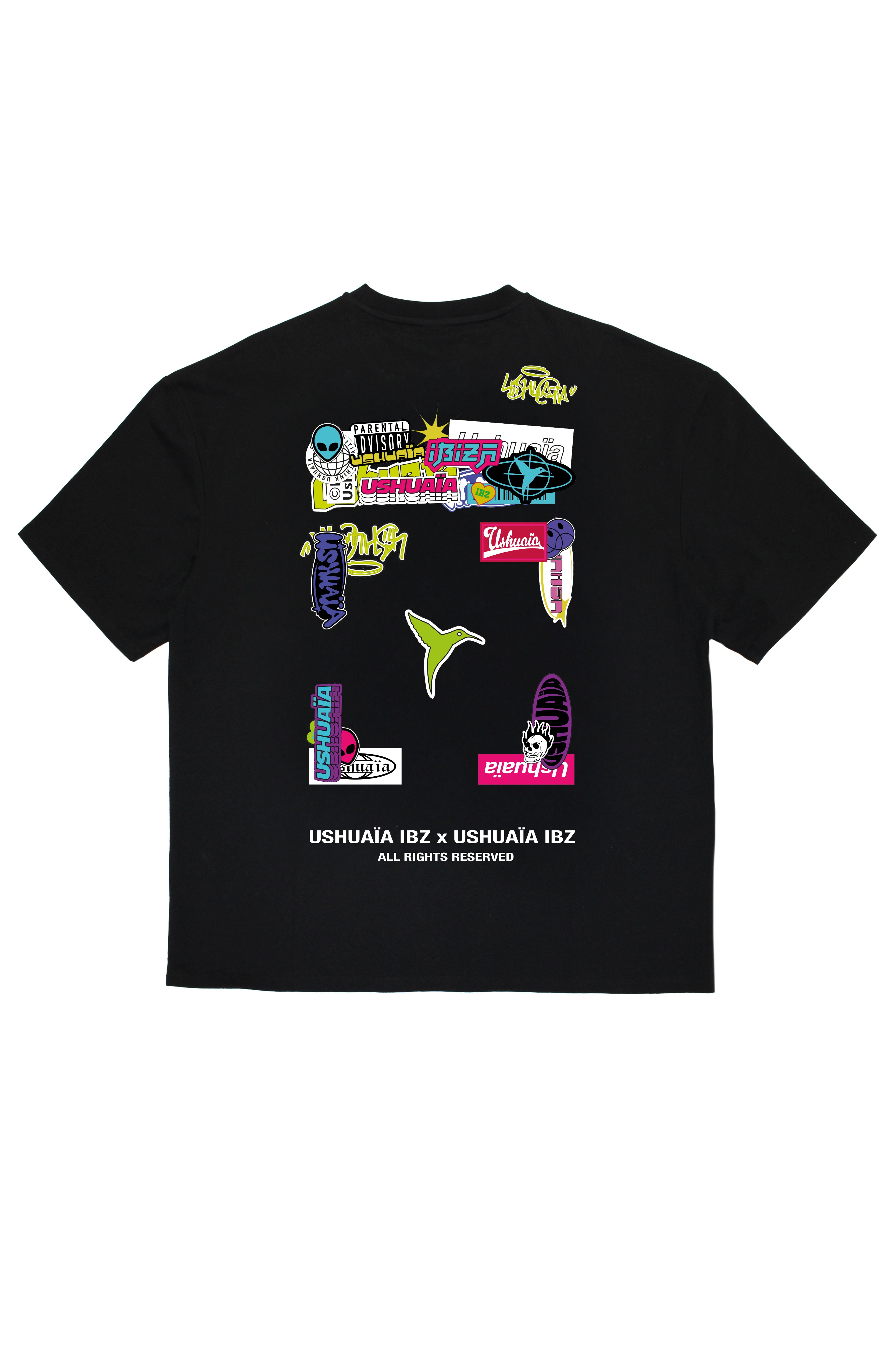 camiseta oversize hombre algodón enzyme wash logo ushuaïa delantero y espalda ibiza