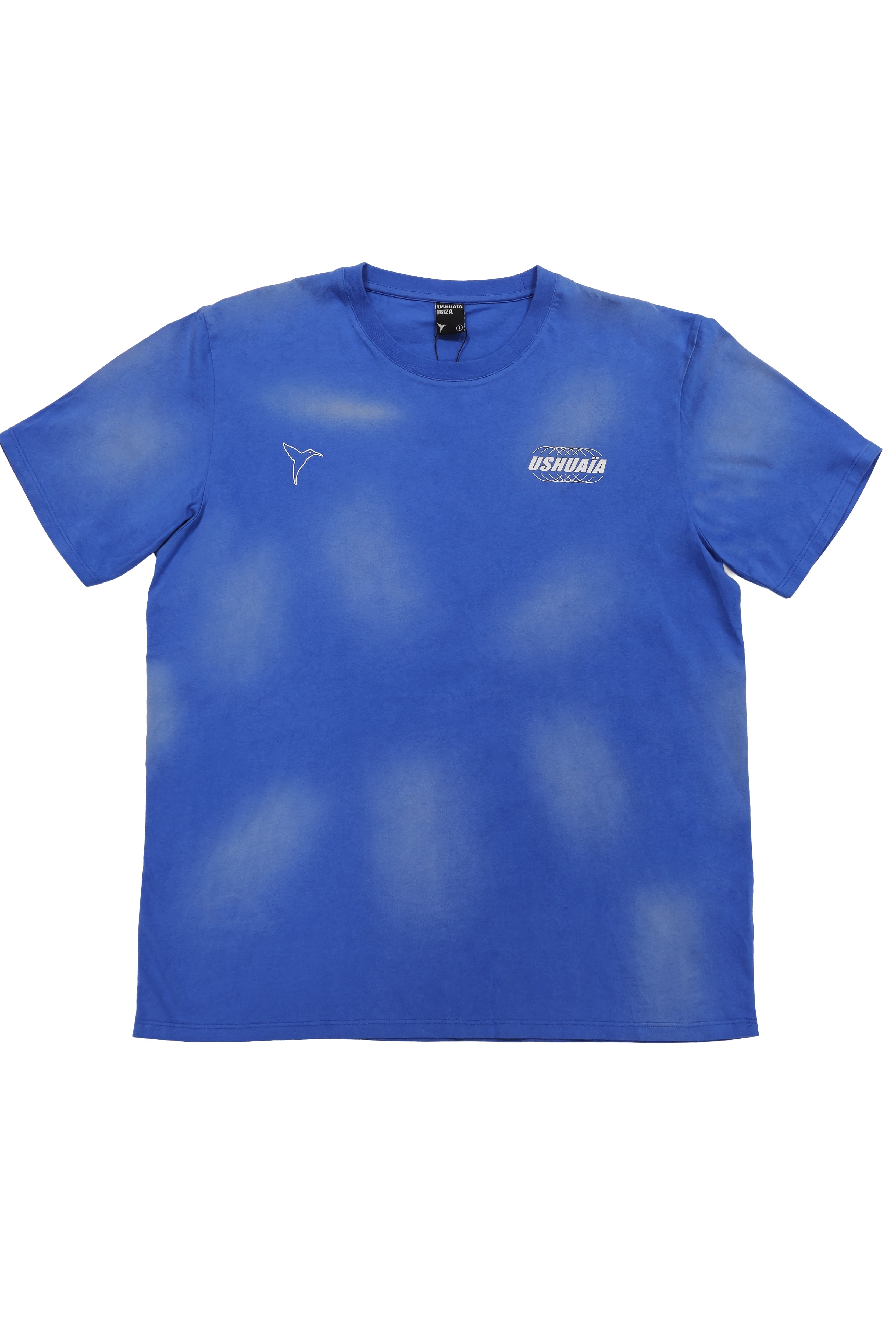 camiseta regular hombre algodón acid wash spray logo ushuaïa delantero y espalda ibiza