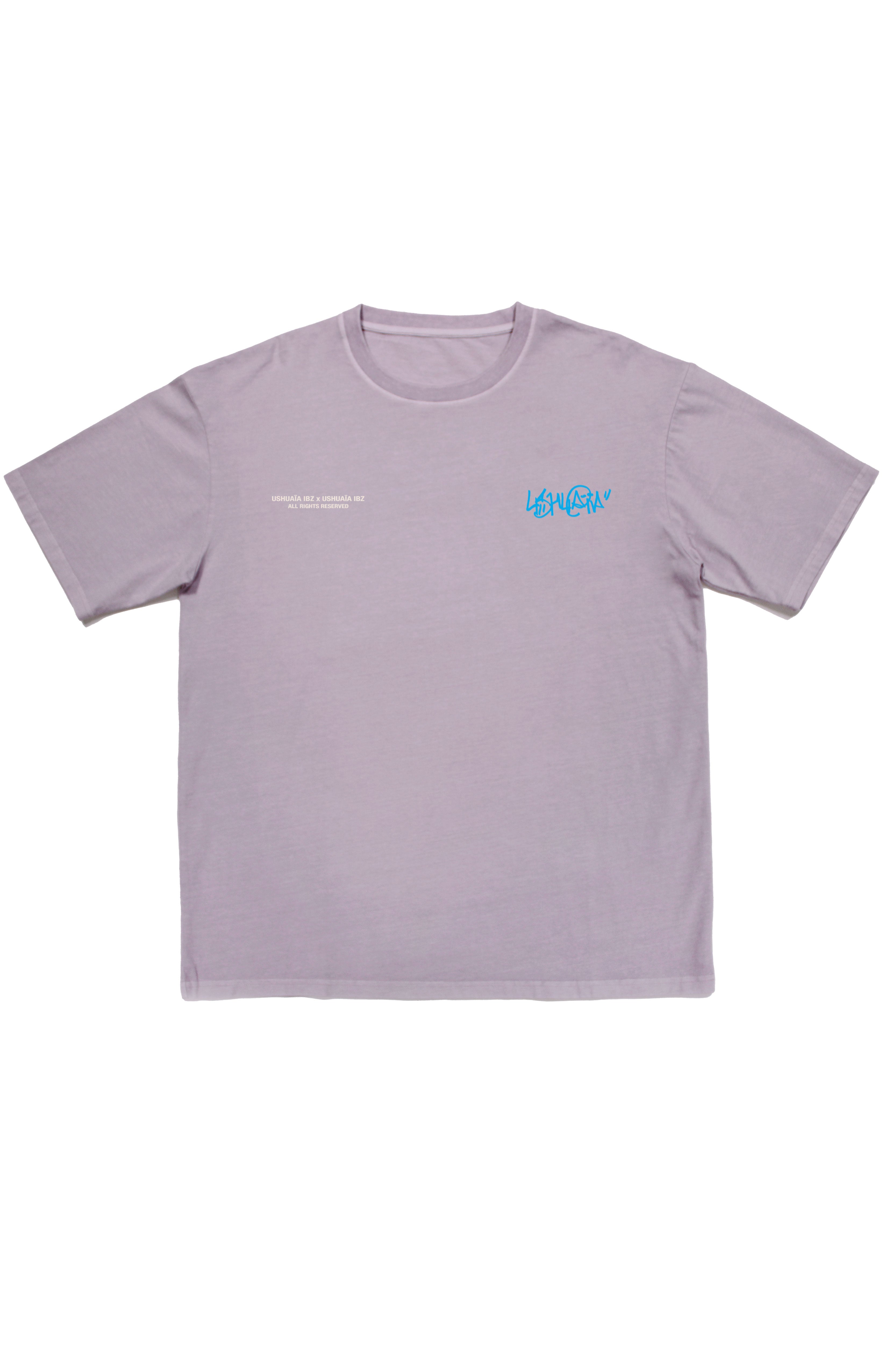 camiseta oversize hombre algodón elastano acid wash logo ushuaïa