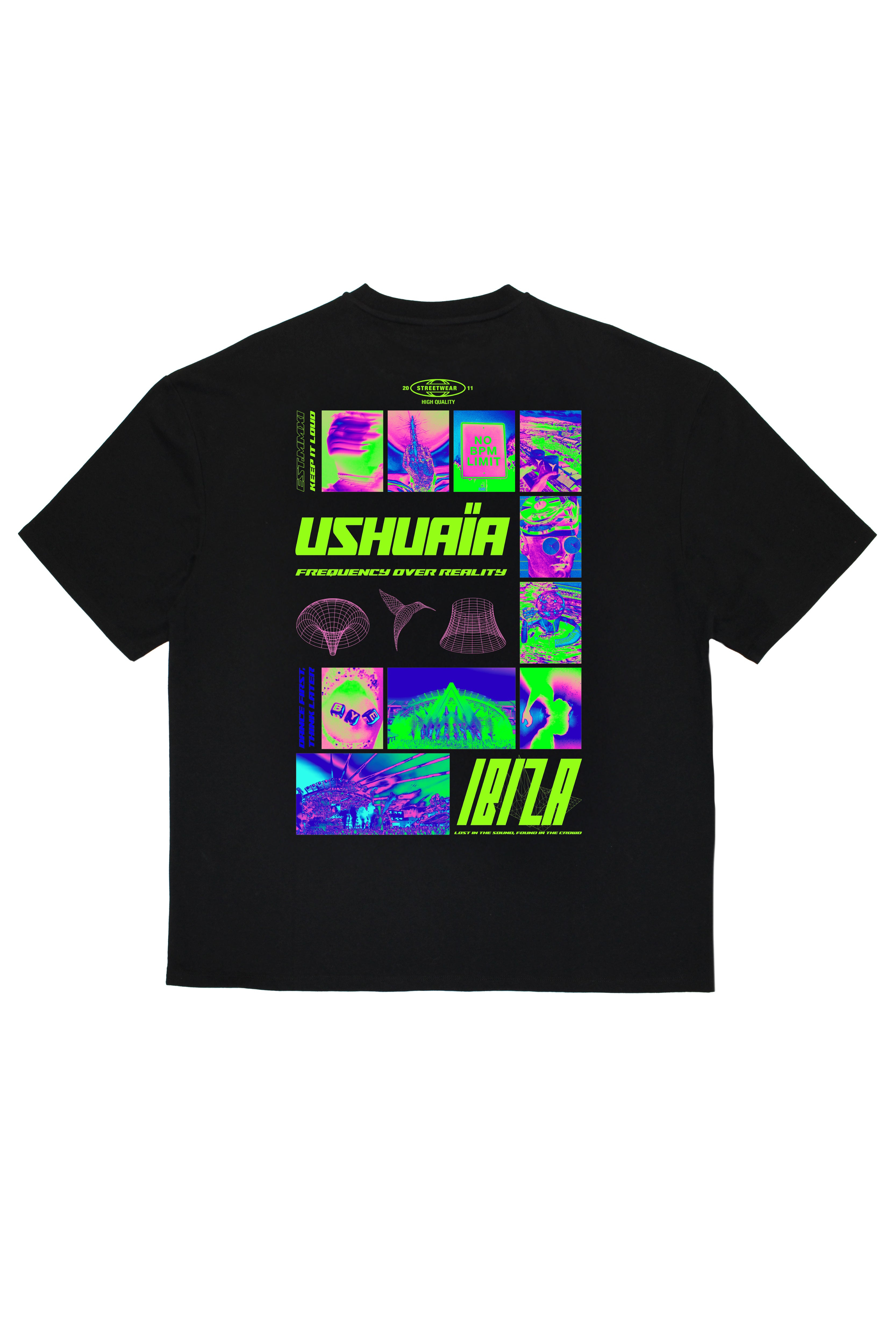camiseta oversize hombre algodón silicon wash logo ushuaïa