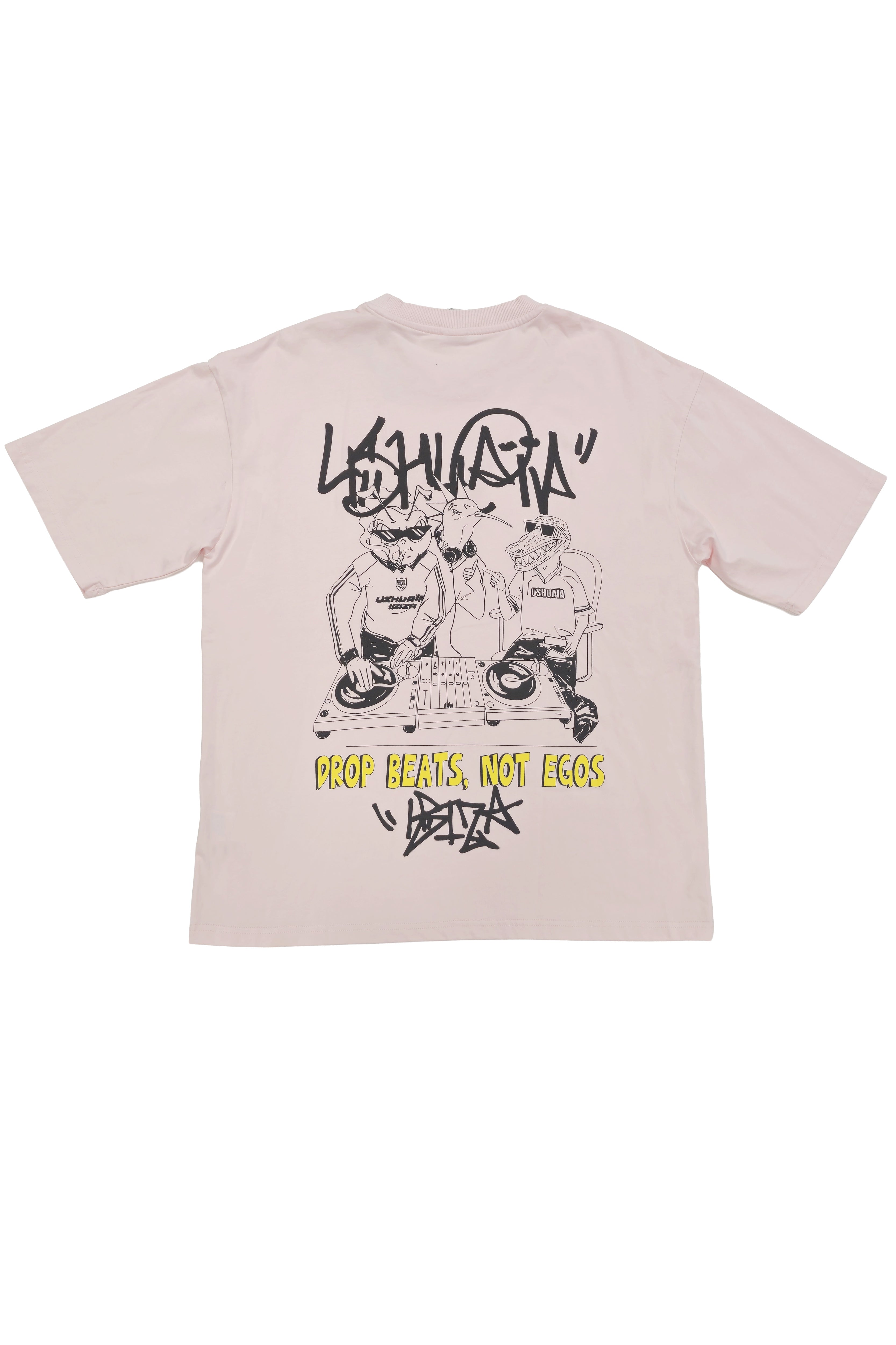 camiseta oversize hombre algodón acid wash spray logo ushuaïa