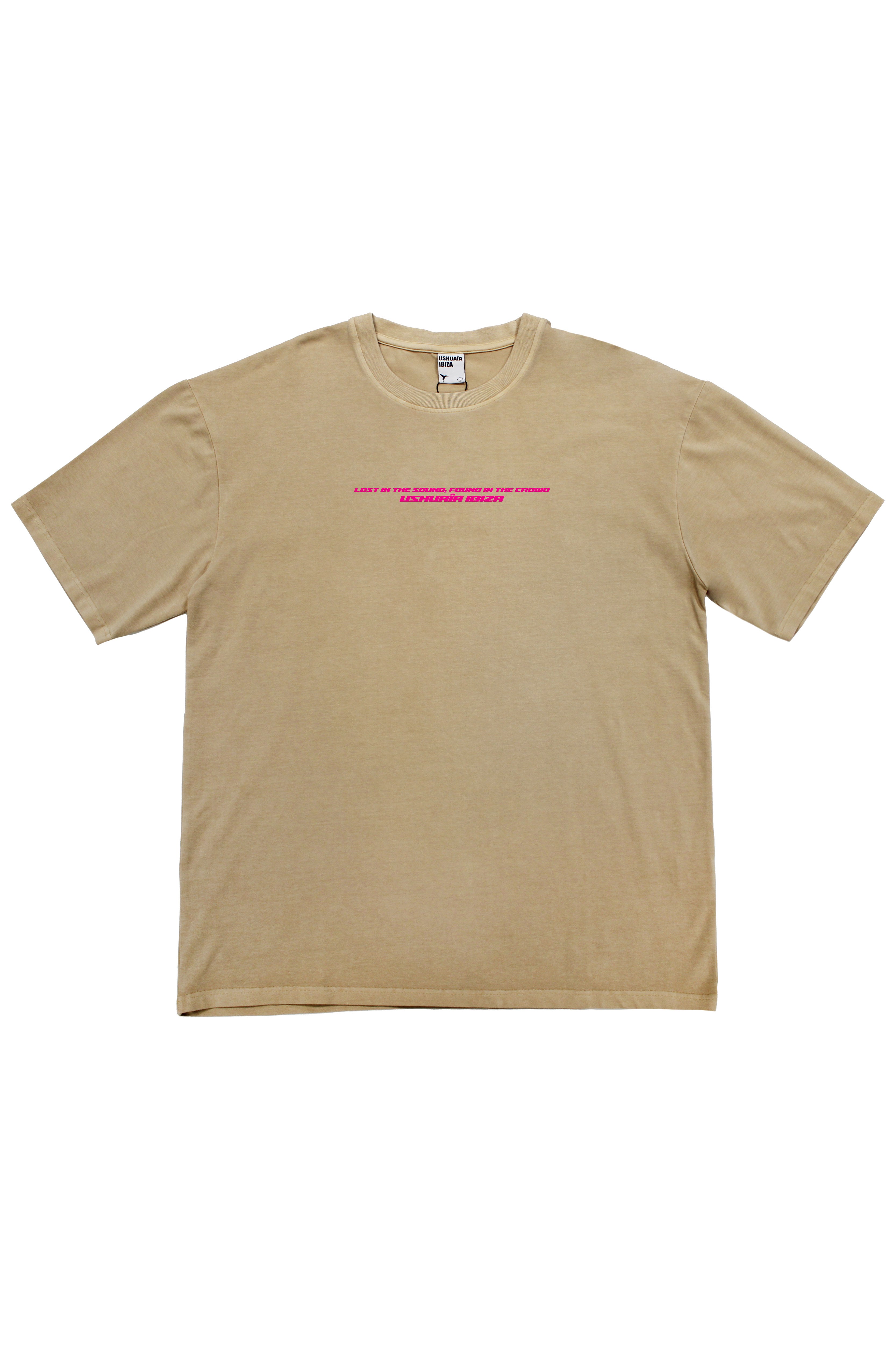 camiseta oversize hombre algodón acid wash enzymatic wash logo ushuaïa