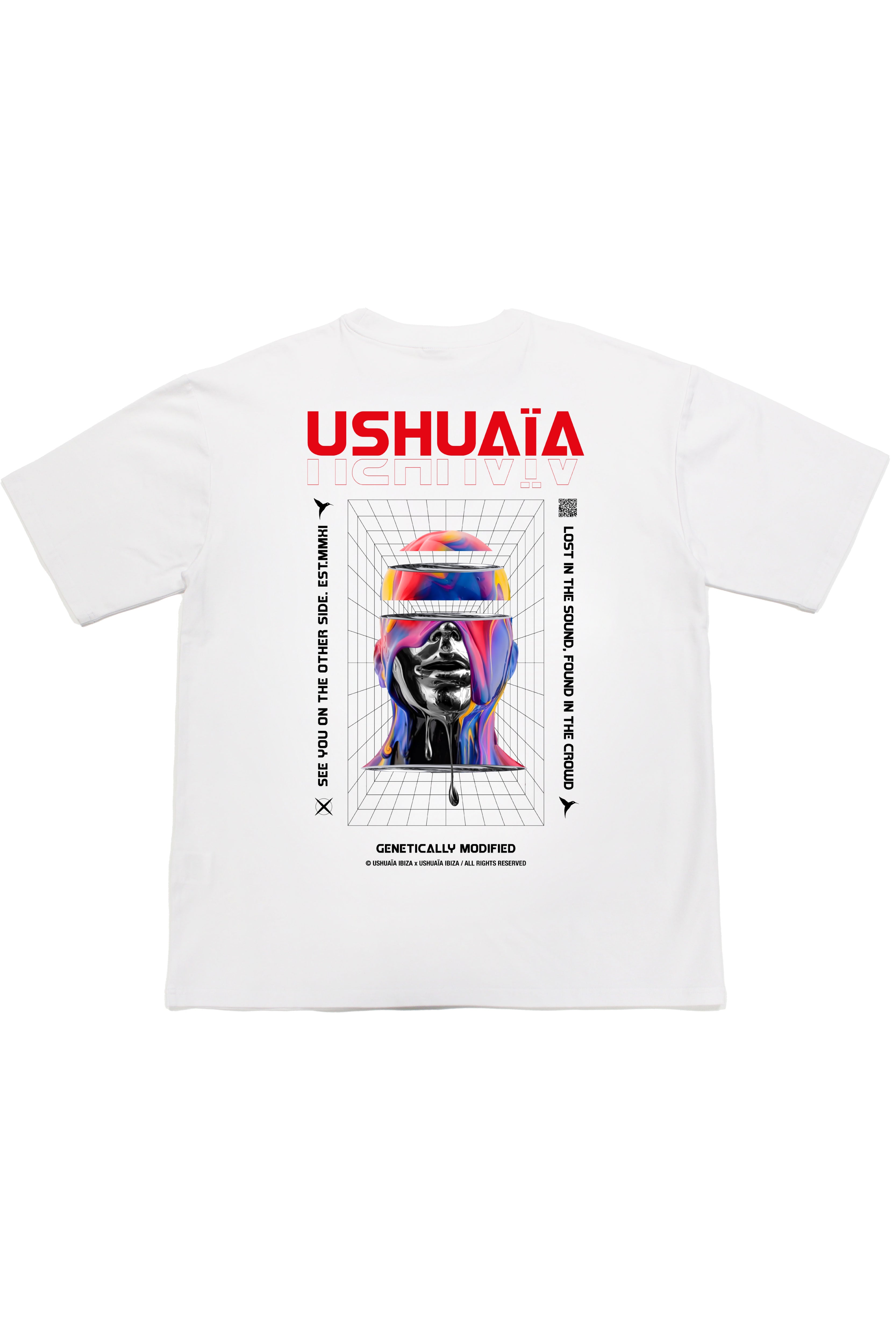 camiseta super oversize hombre algodón silicon wash logo ushuaïa delantero y espalda ibiza