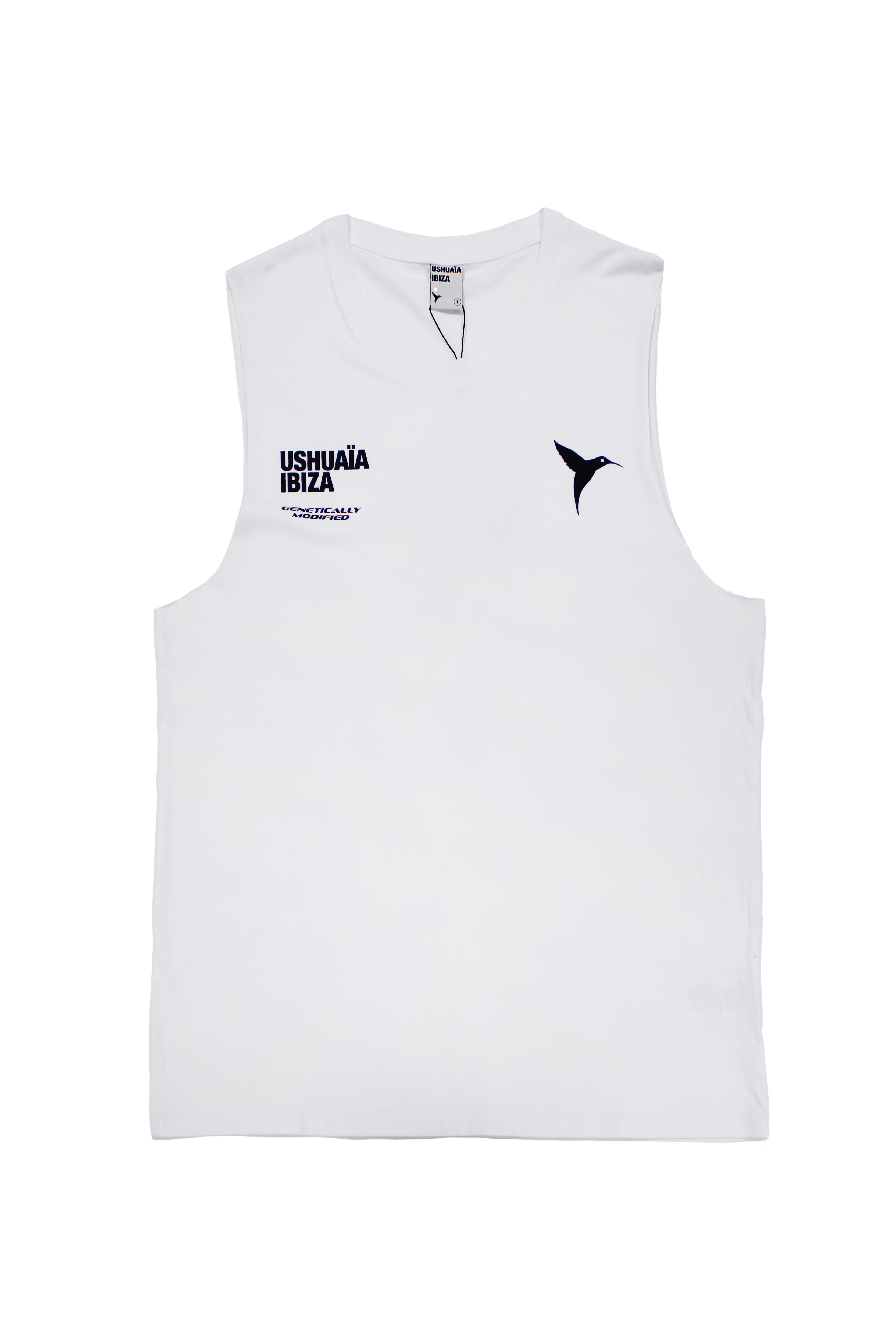 camiseta sin mangas hombre algodón loose fit silicon wash logo ushuaïa frontal