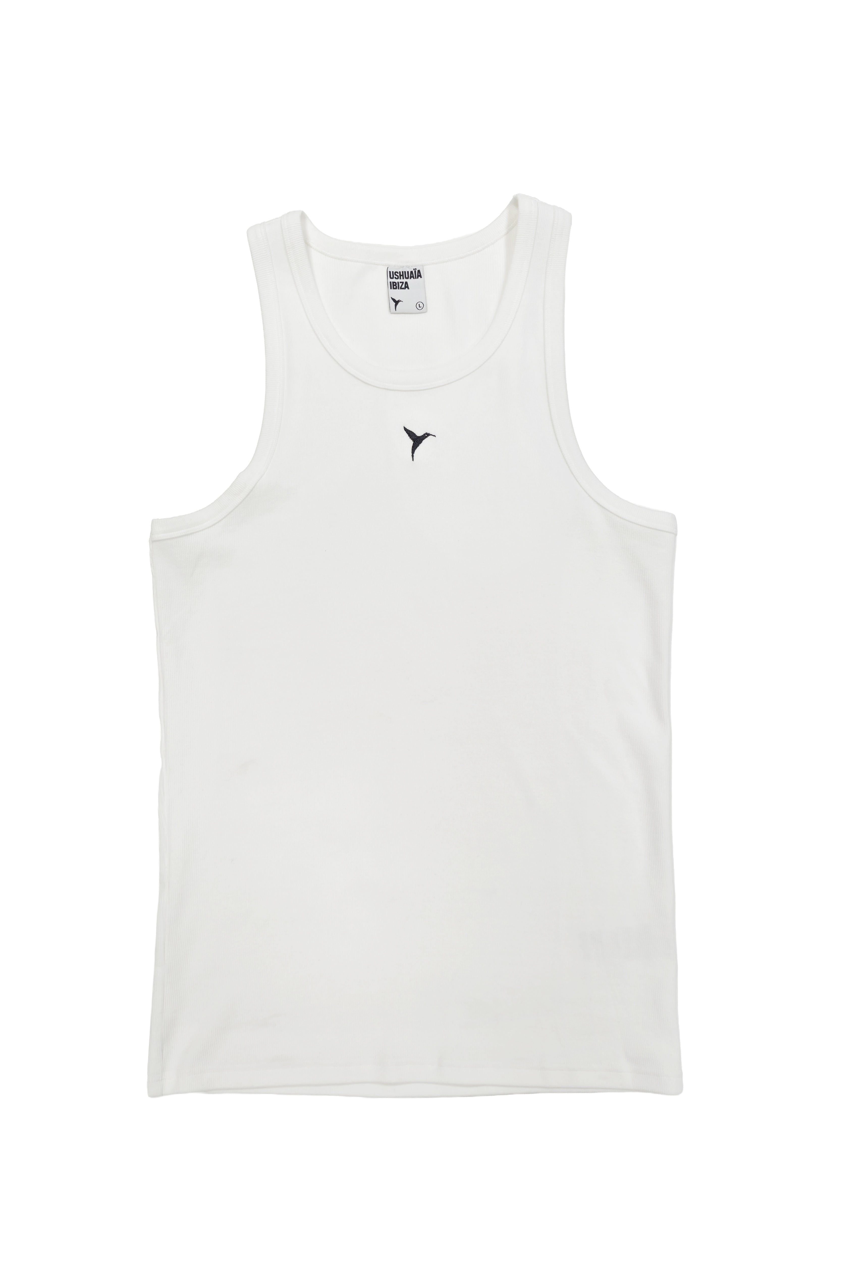 Camiseta sin mangas ajustada Ushuaïa en tejido rib con logo bordado en el frente