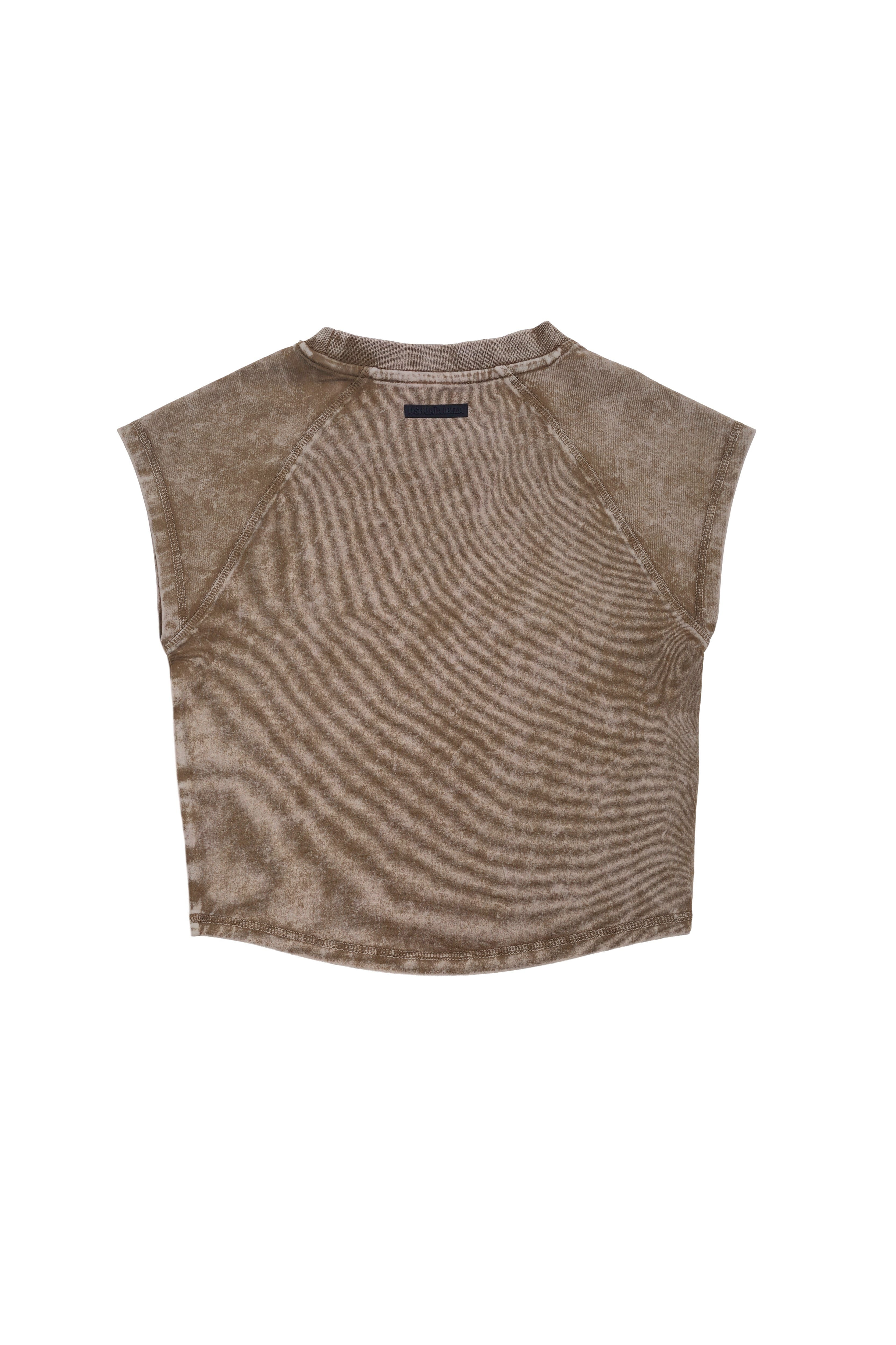 camiseta mujer marron acid wash grafico ushuaia