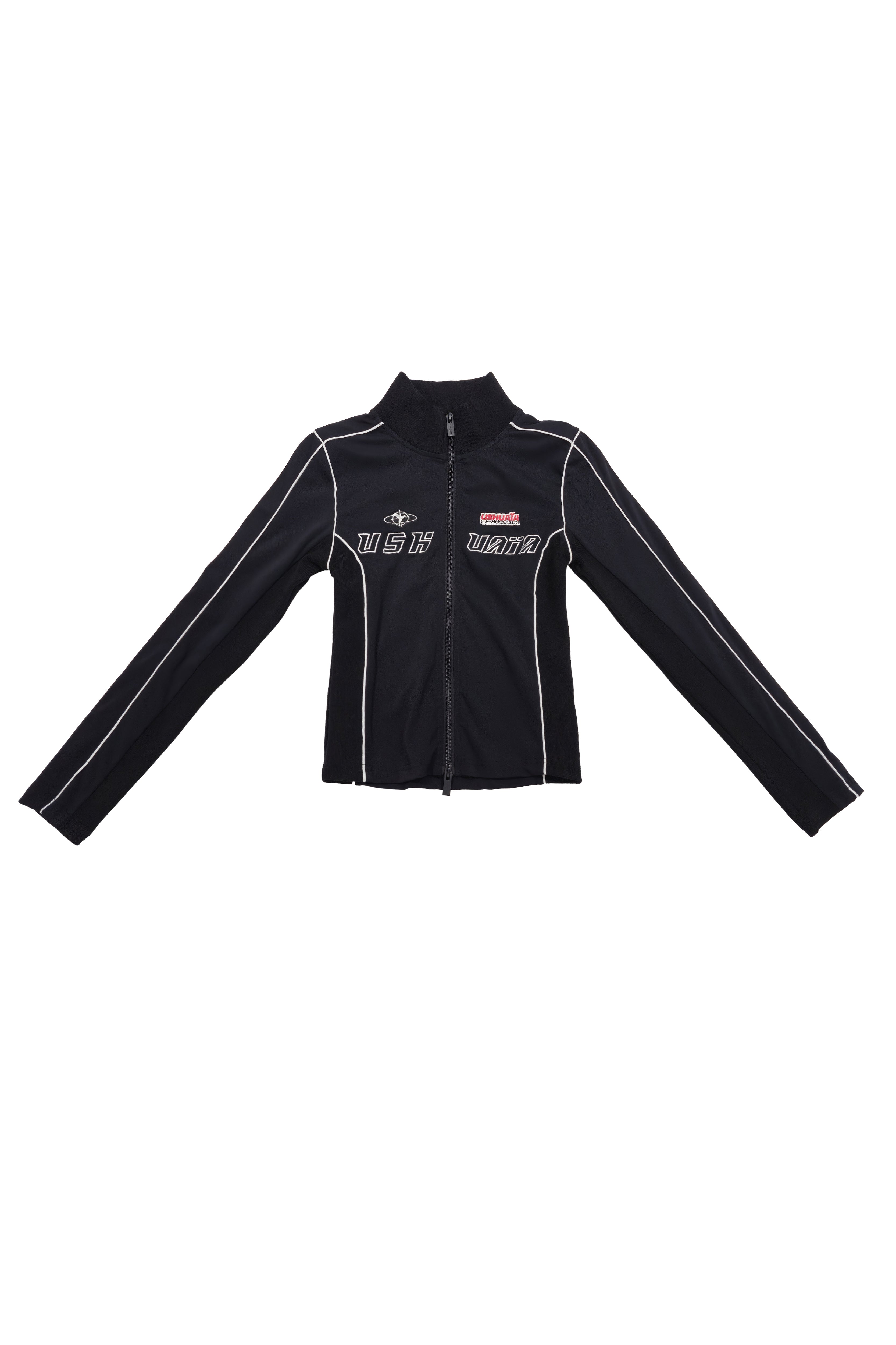 sudadera mujer negra cremallera frontal cuello alto