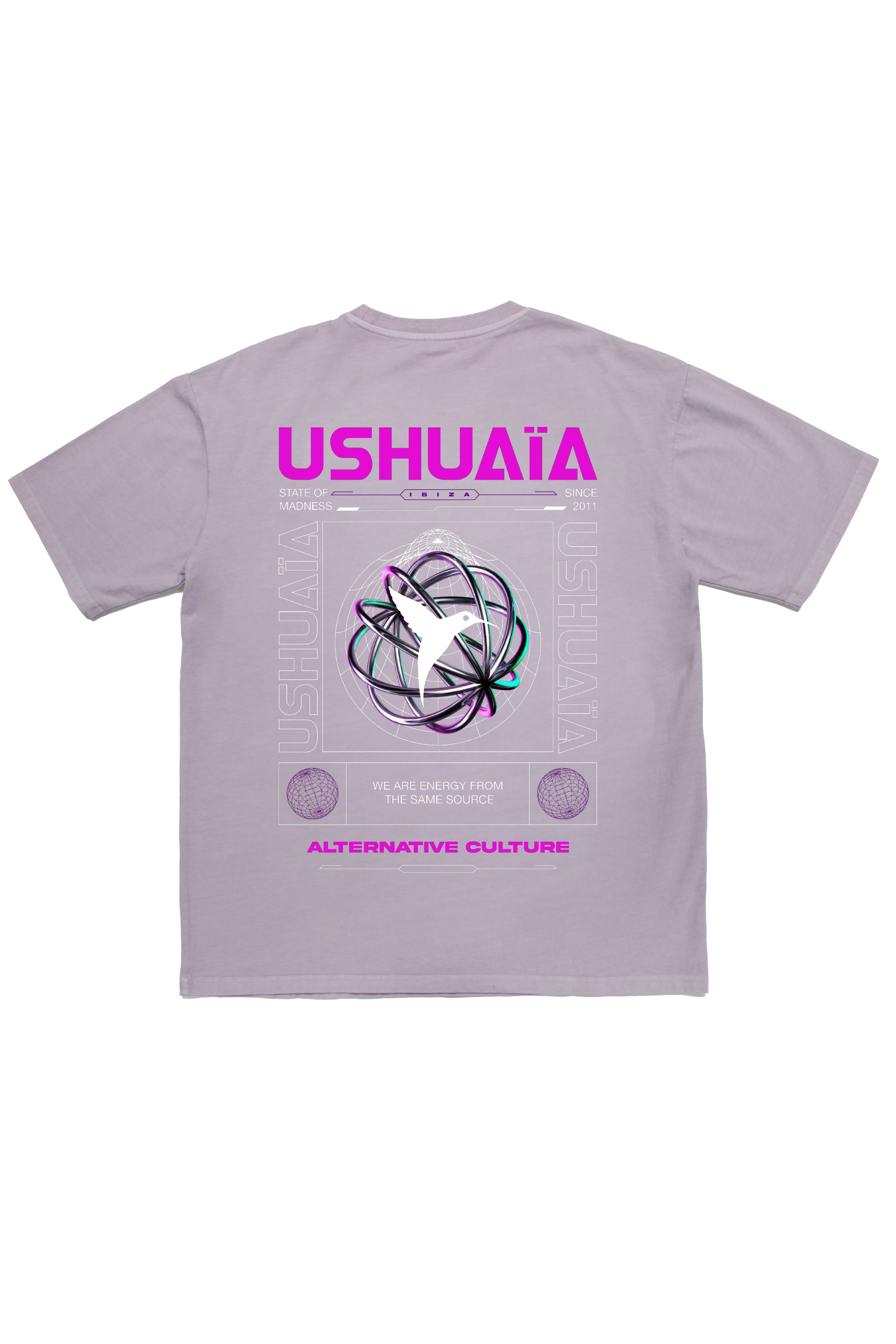 camiseta oversize hombre algodón elastano acid wash logo ushuaïa
