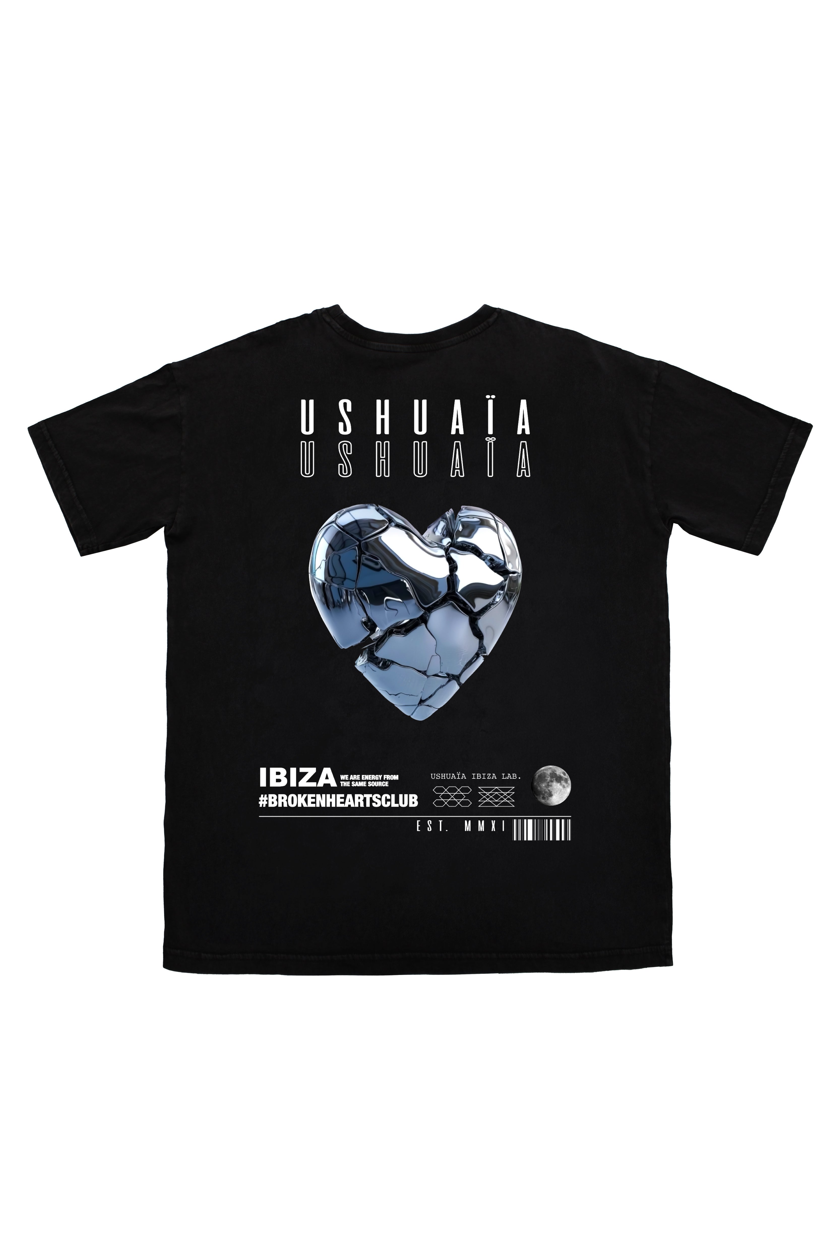 camiseta regular mujer algodón modal soft wash logo ushuaïa delantero y espalda ibiza