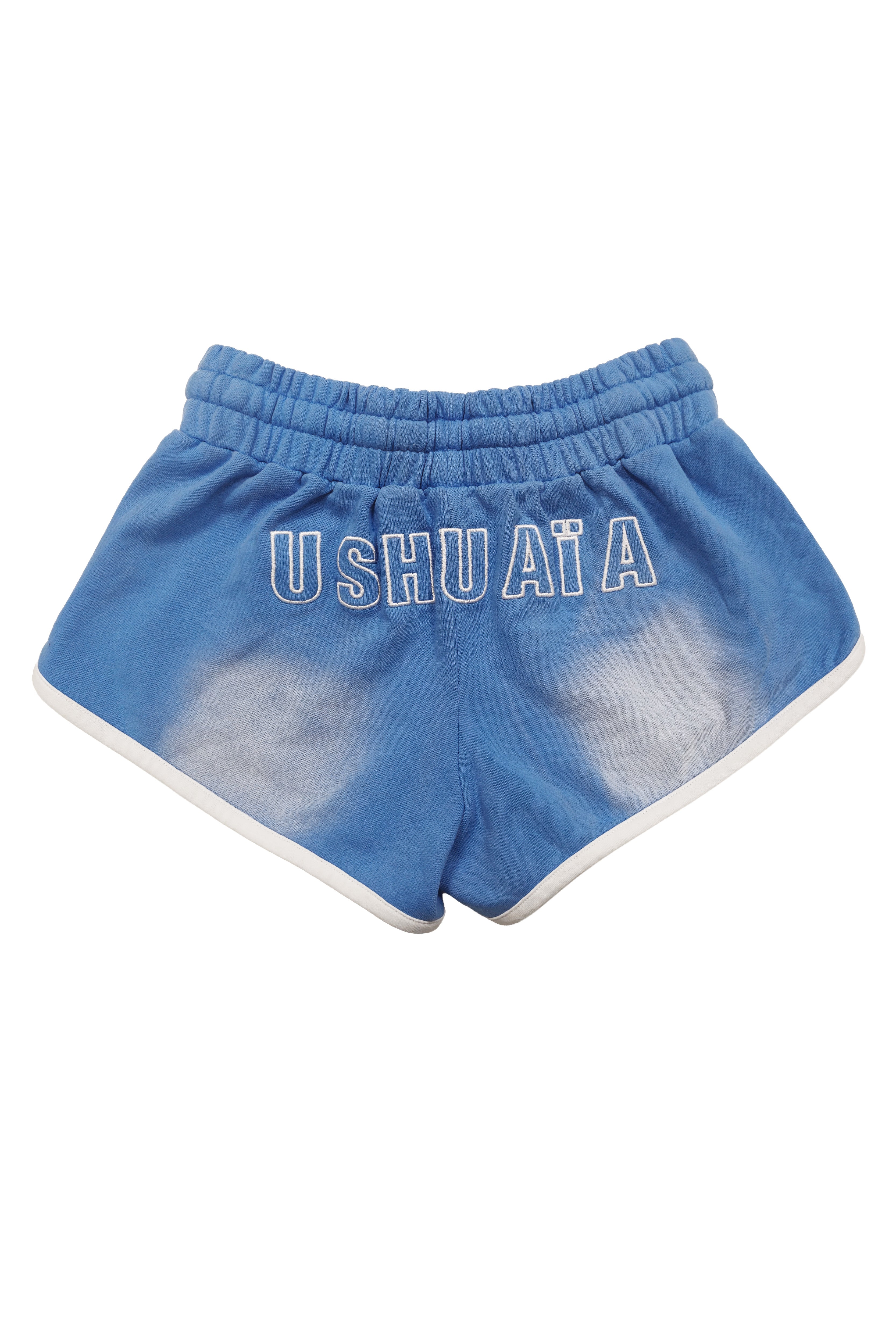 short mujer algodón french terry acid wash spray cintura elastica logo ushuaïa ibiza