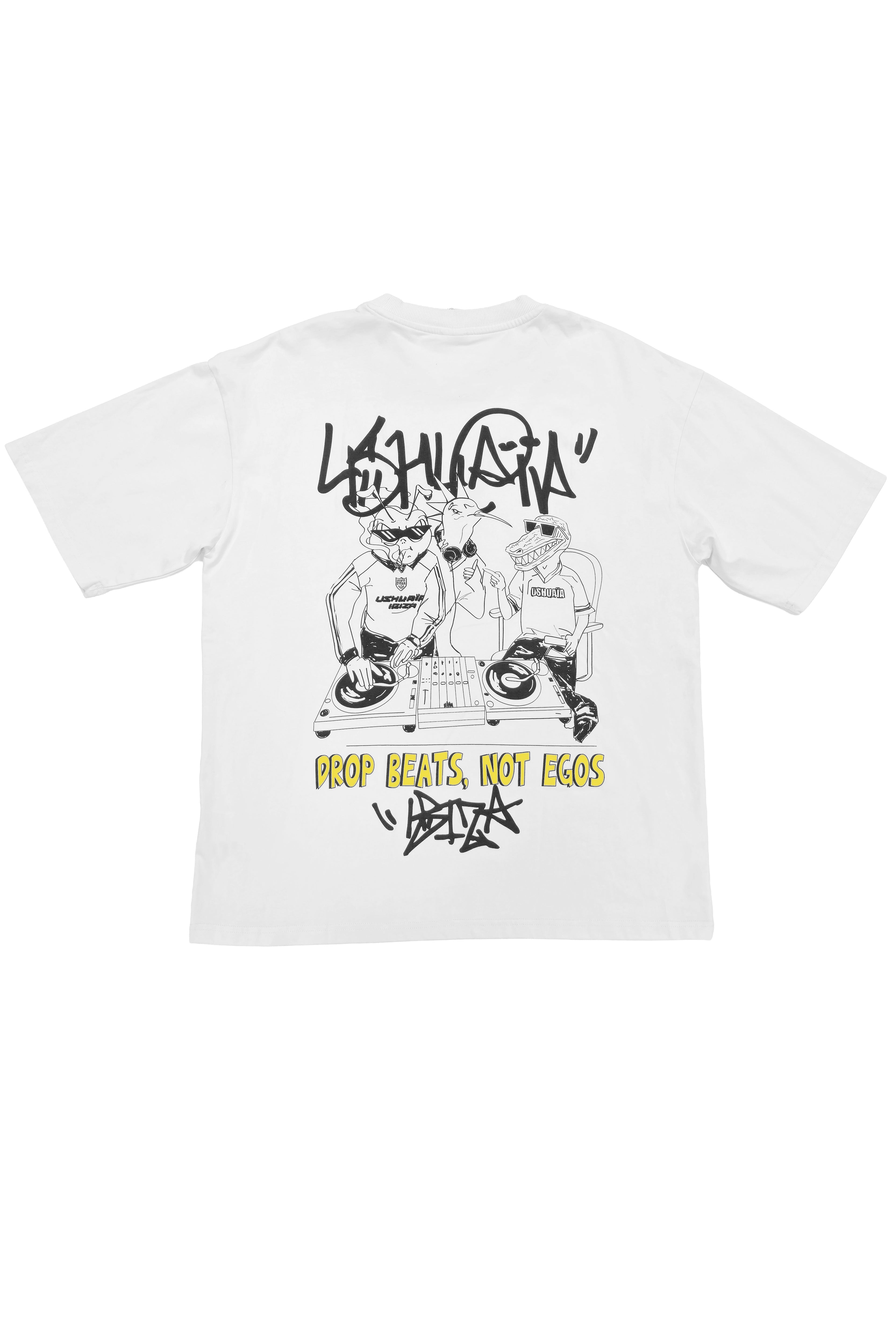 camiseta niño algodón blanca silicon wash logo ushuaïa