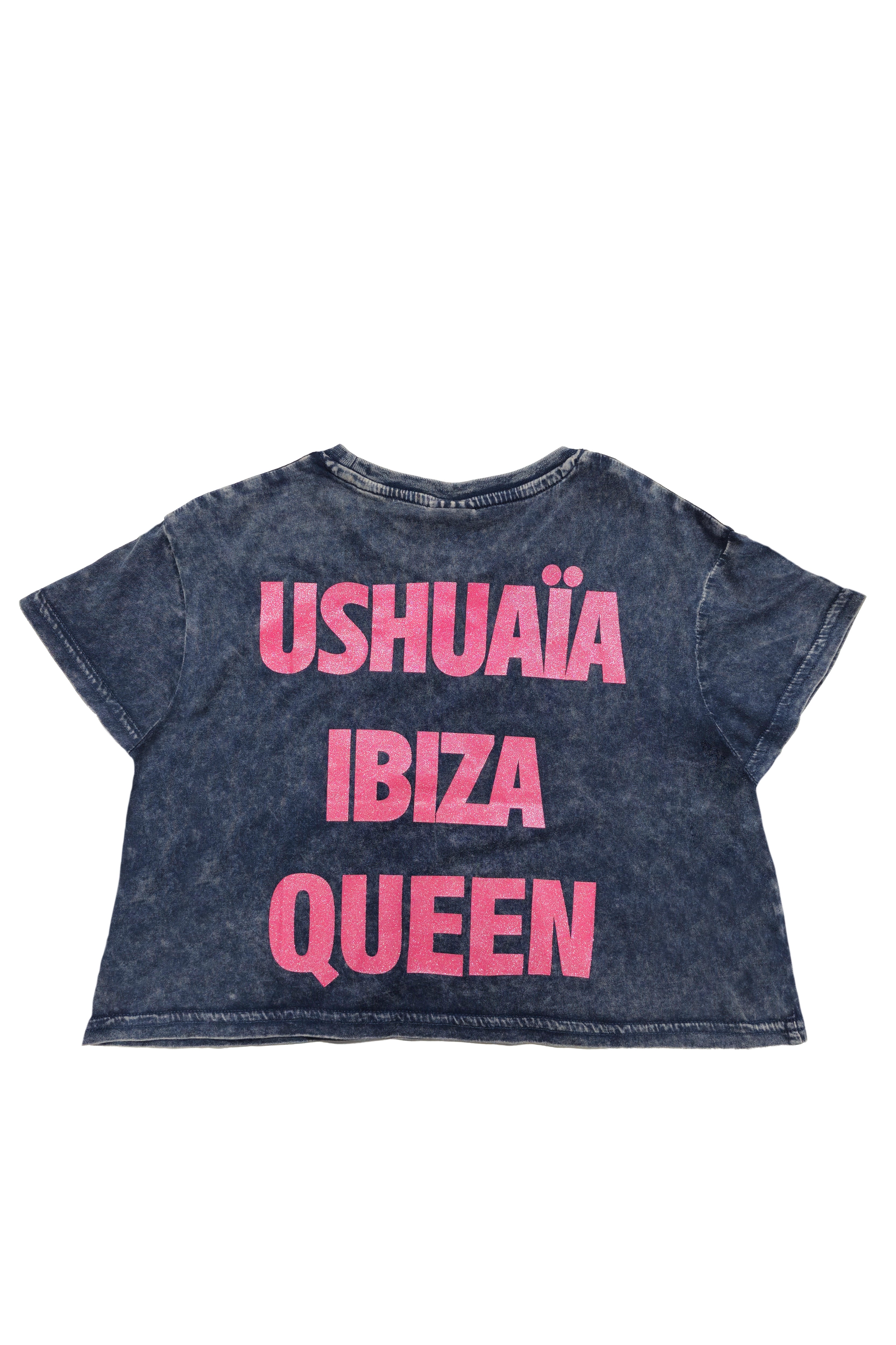 camiseta niña azul snow wash logo ushuaia