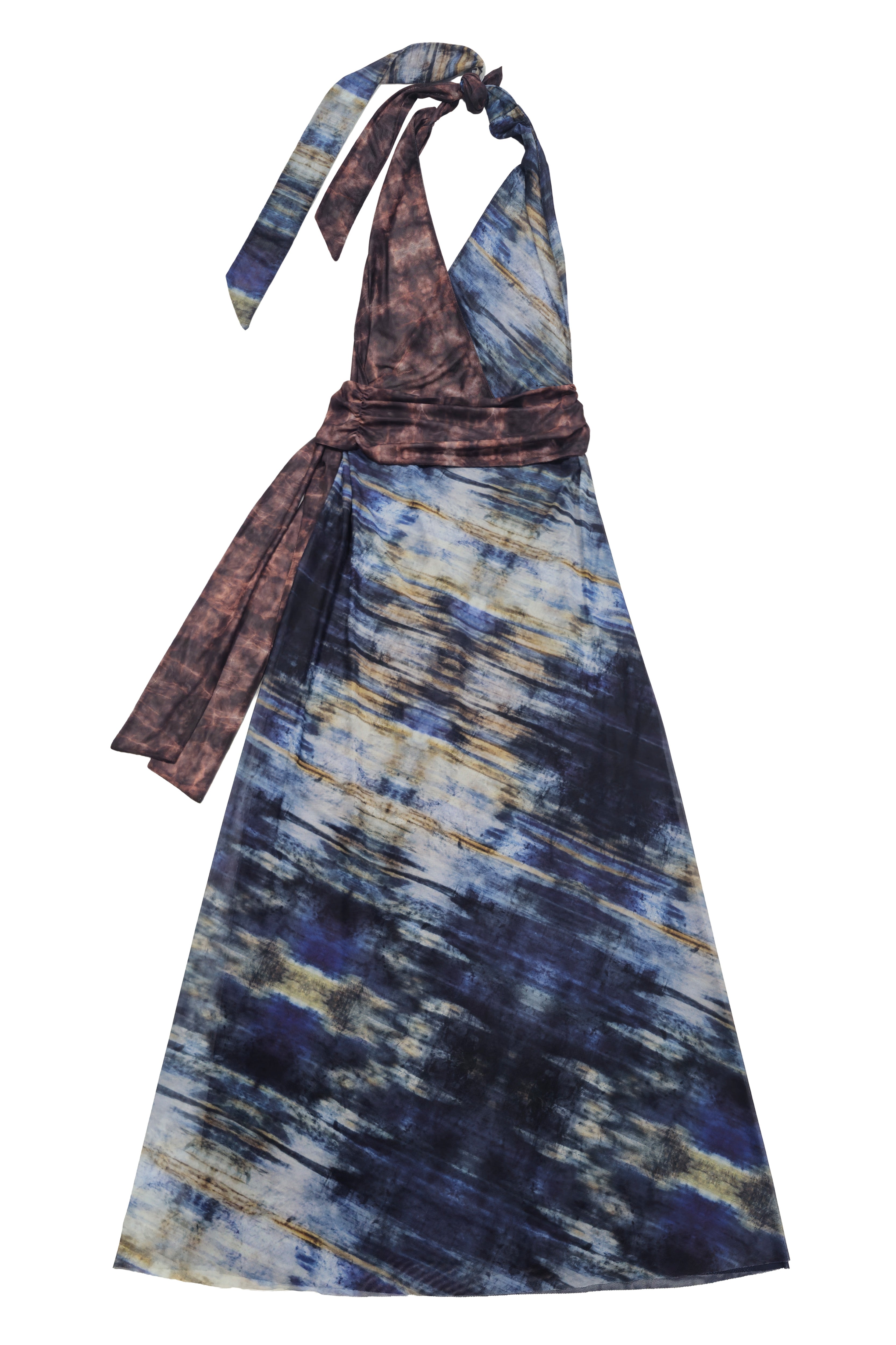 vestido largo mujer mesh estampado ushuaia