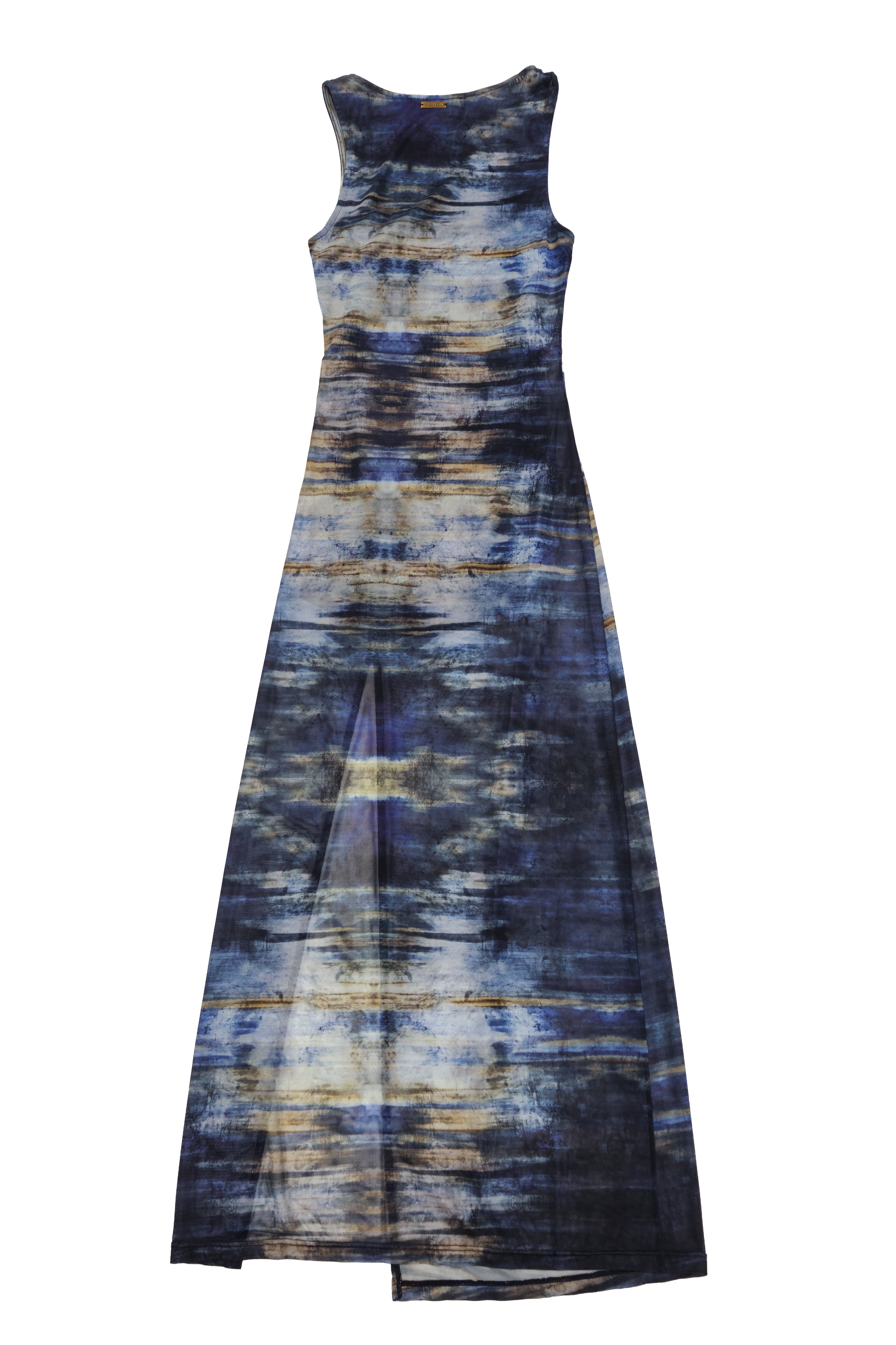 vestido largo mesh estampado mujer abertura lateral ushuaia
