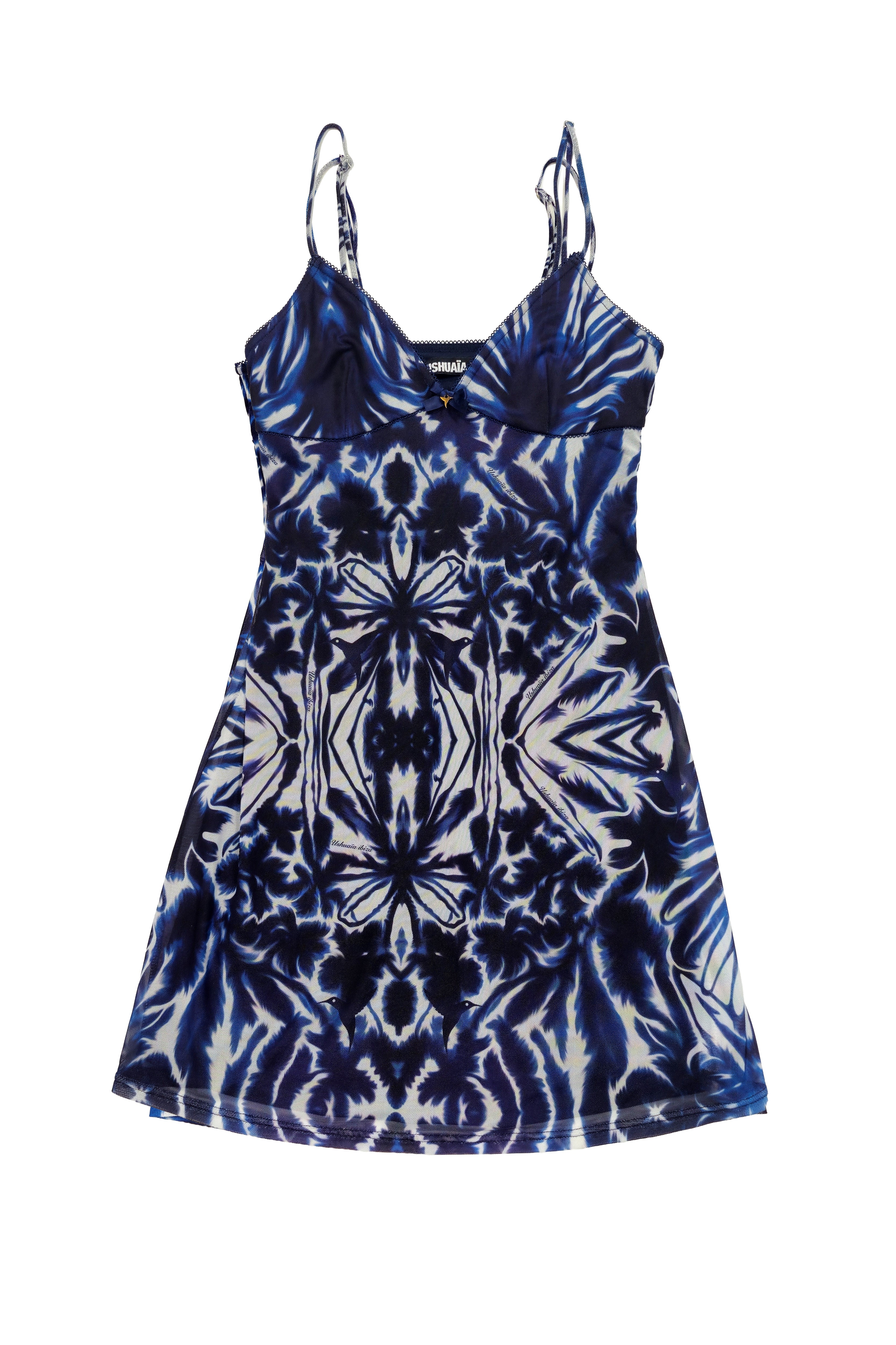 vestido corto estampado azul mujer tirantes ushuaia